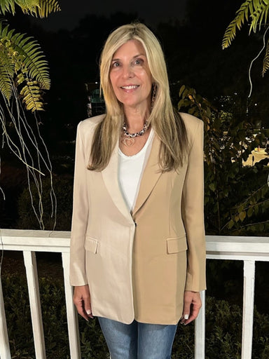 Make a bold impression with this Color Block Blazer, expertly crafted with a striking color block design. The snap front closure and adjustable tie belt ensure a flattering, customizable fit. Fully lined and featuring long sleeves, this long blazer provides both comfort and style.

Material: 96% Polyester / 4% Spandex

Care Instructions: Hand wash cold, line dry