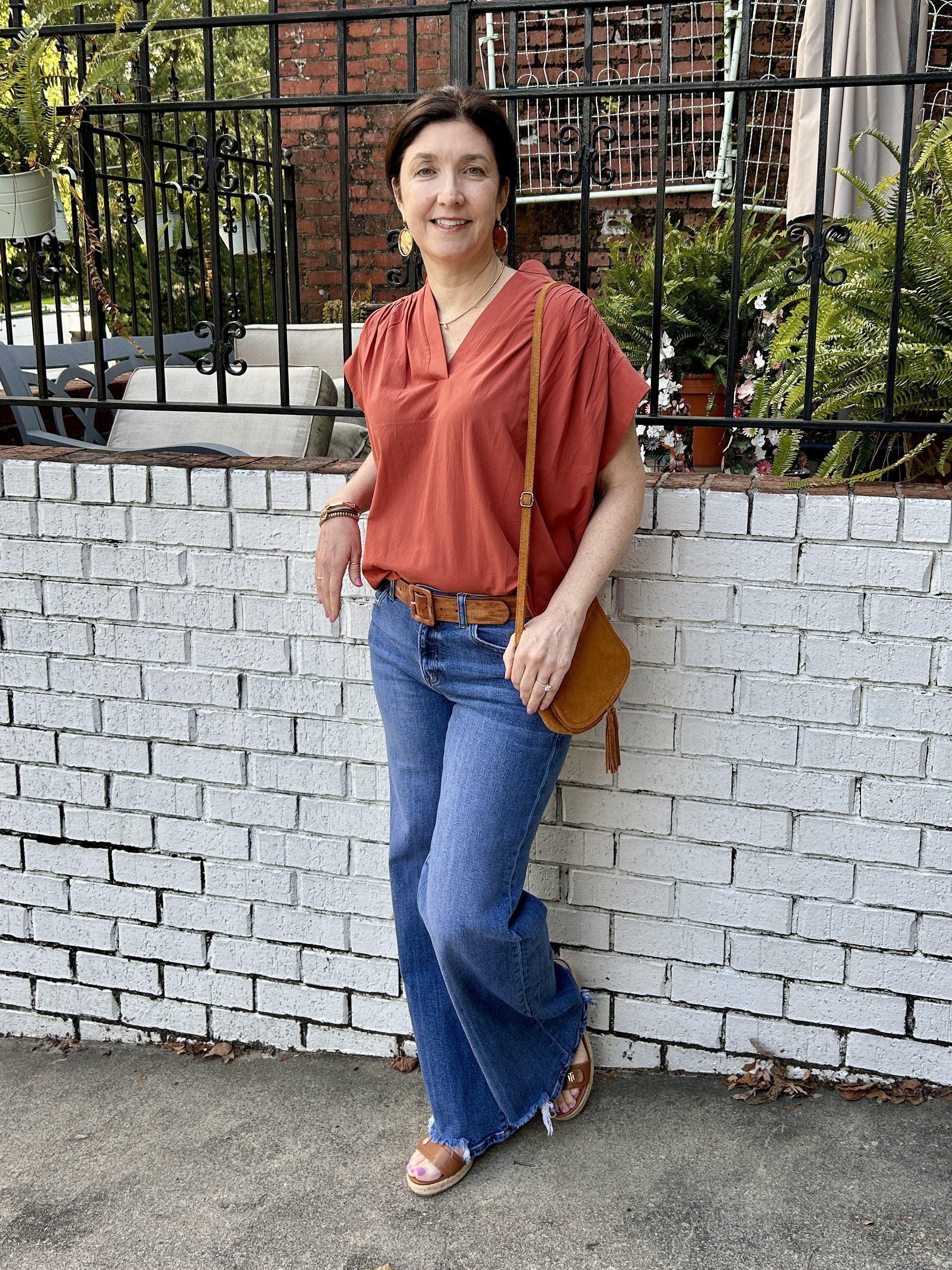 V-Neck Top w/ Cap Sleeves