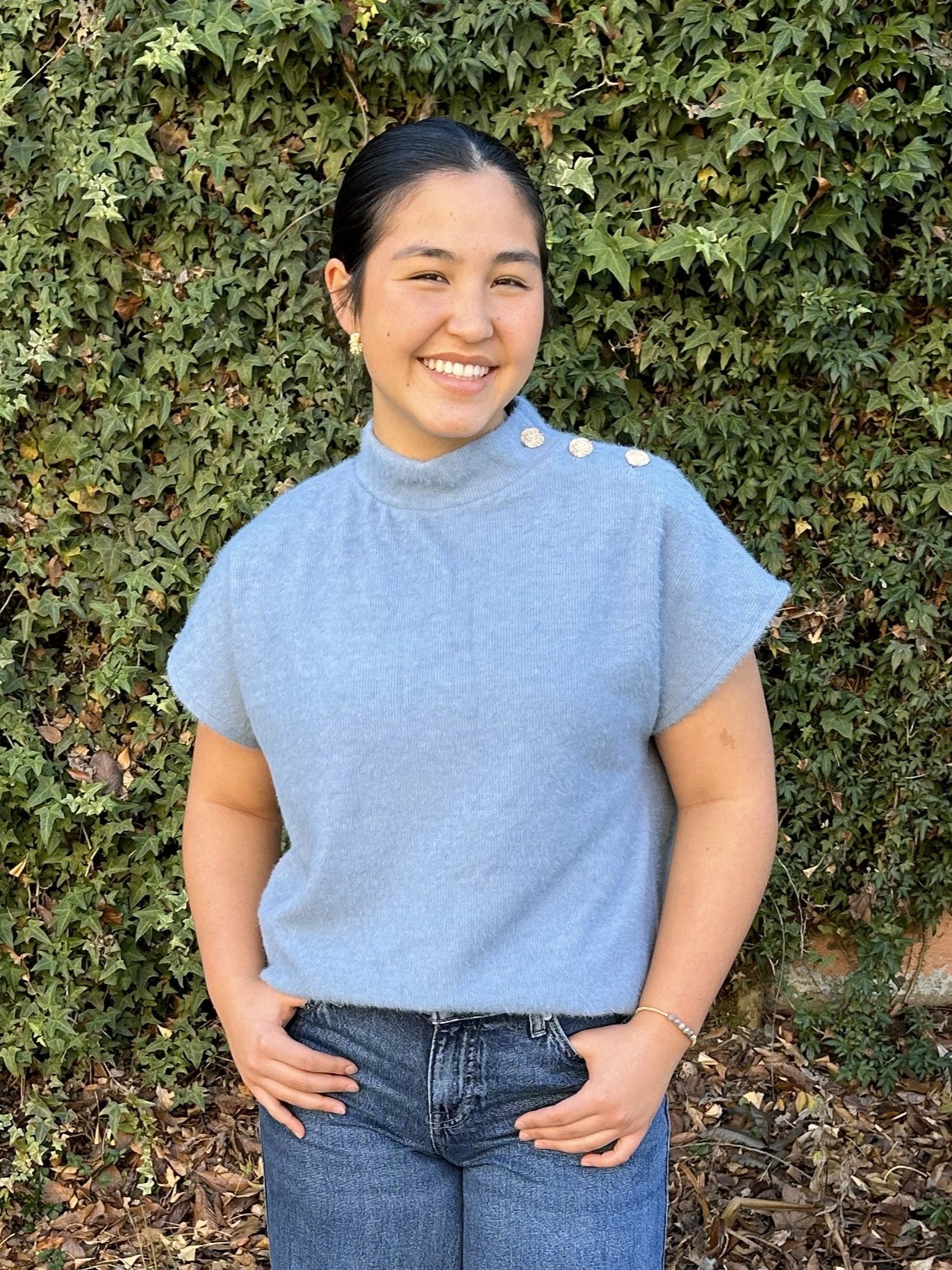 Short Sleeve Tweed Top