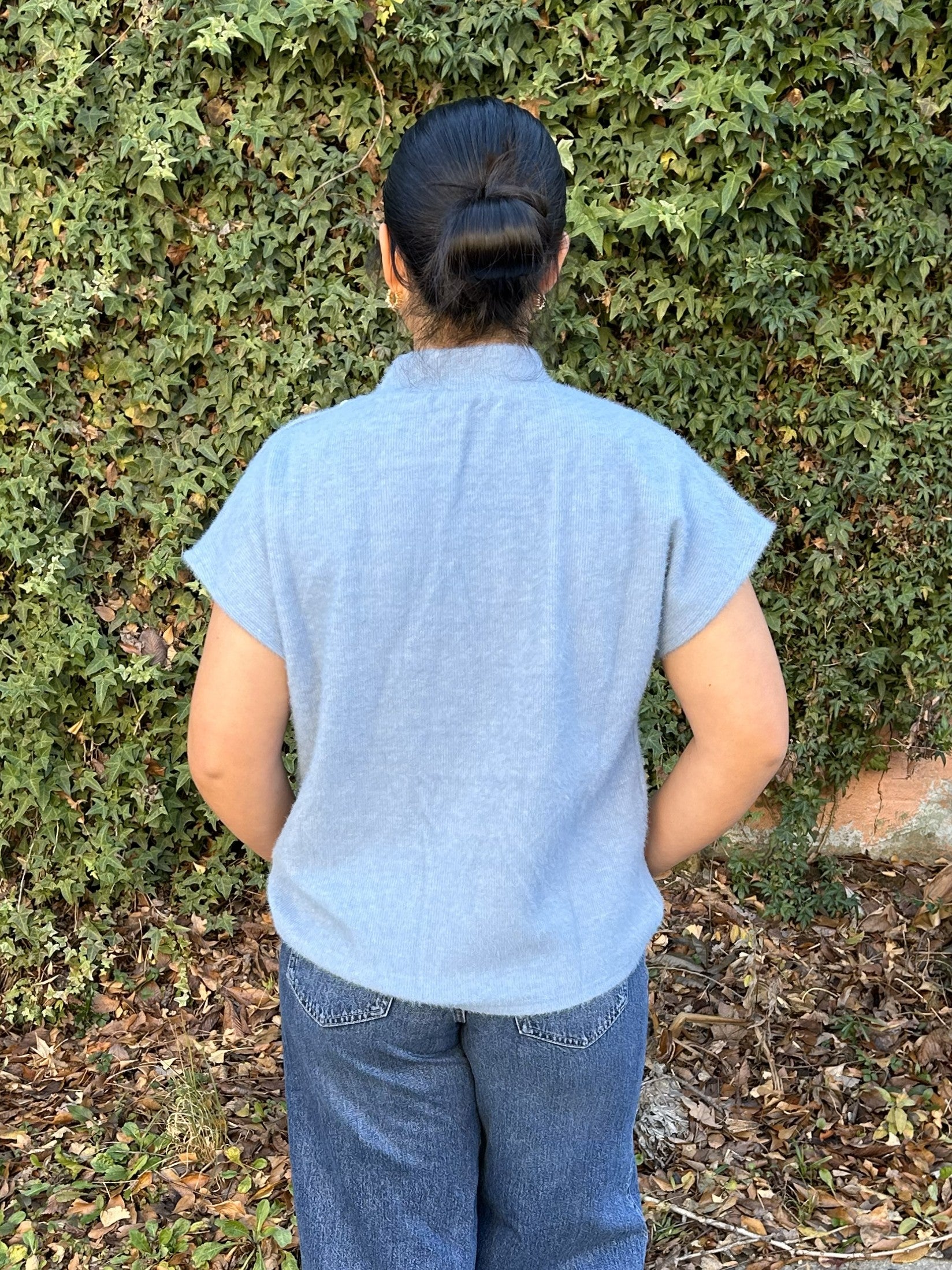 Short Sleeve Tweed Top