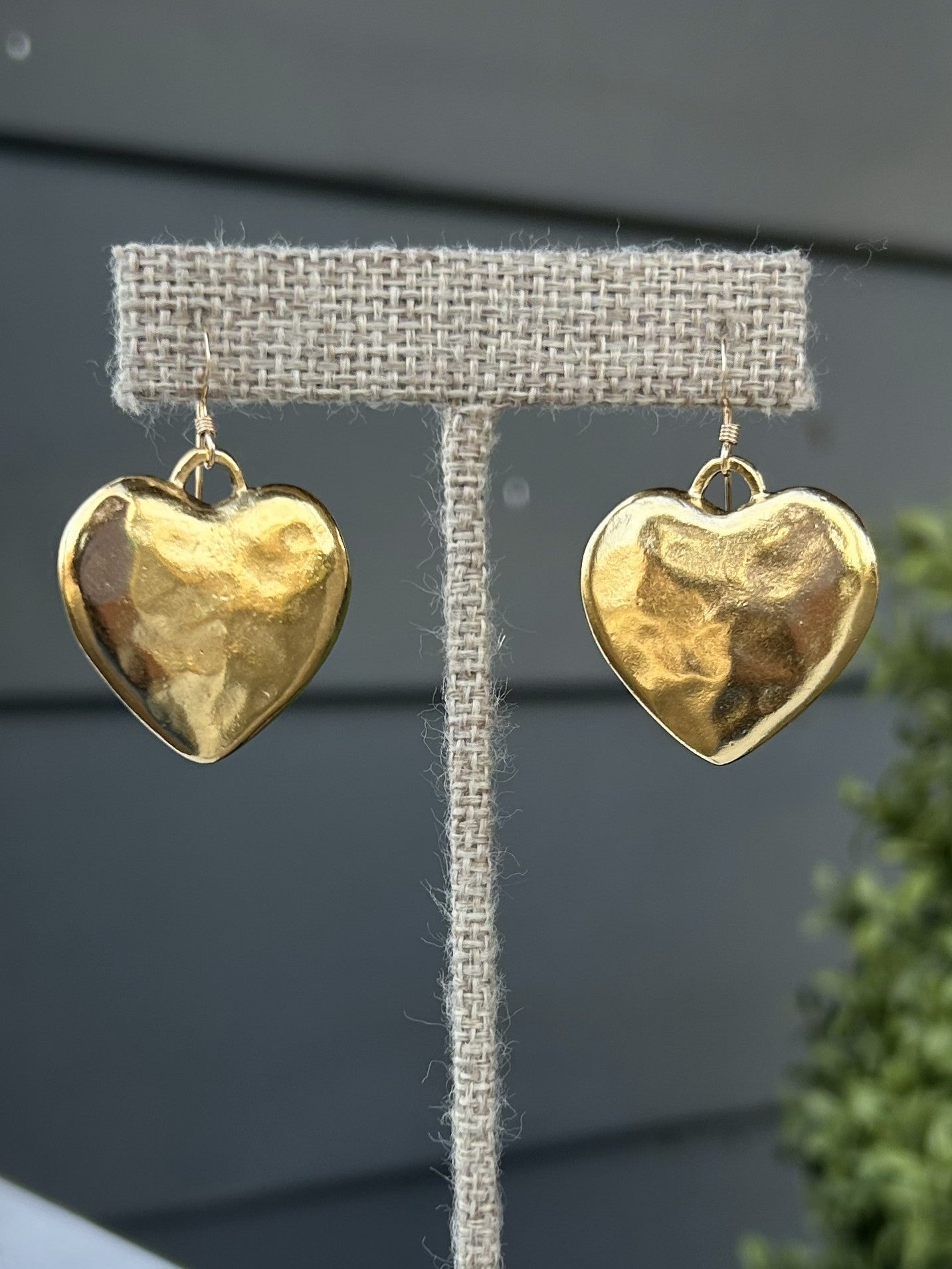 Hammered Heart Earrings
