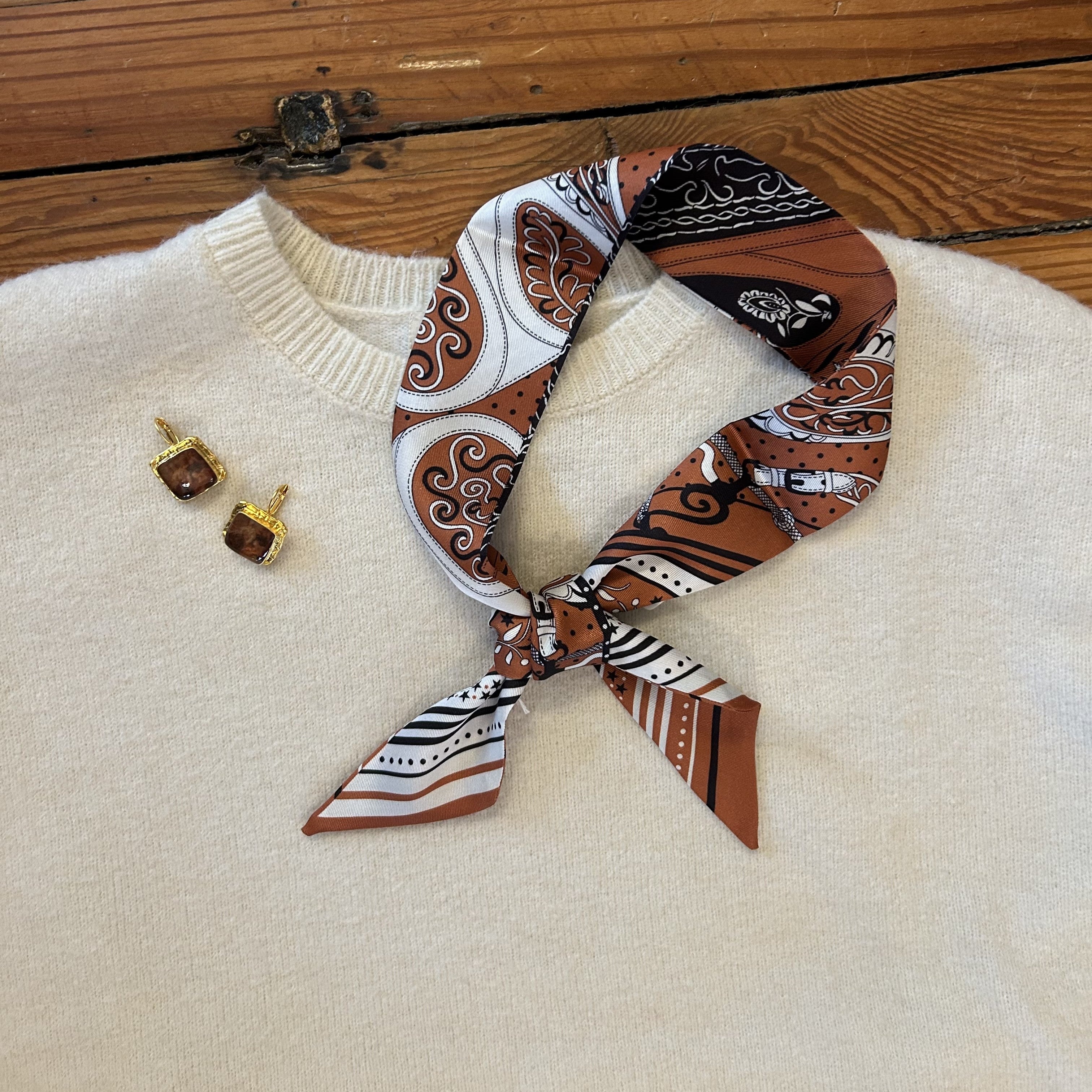 Skinny / "Twilly" Silk Print Scarves - GF