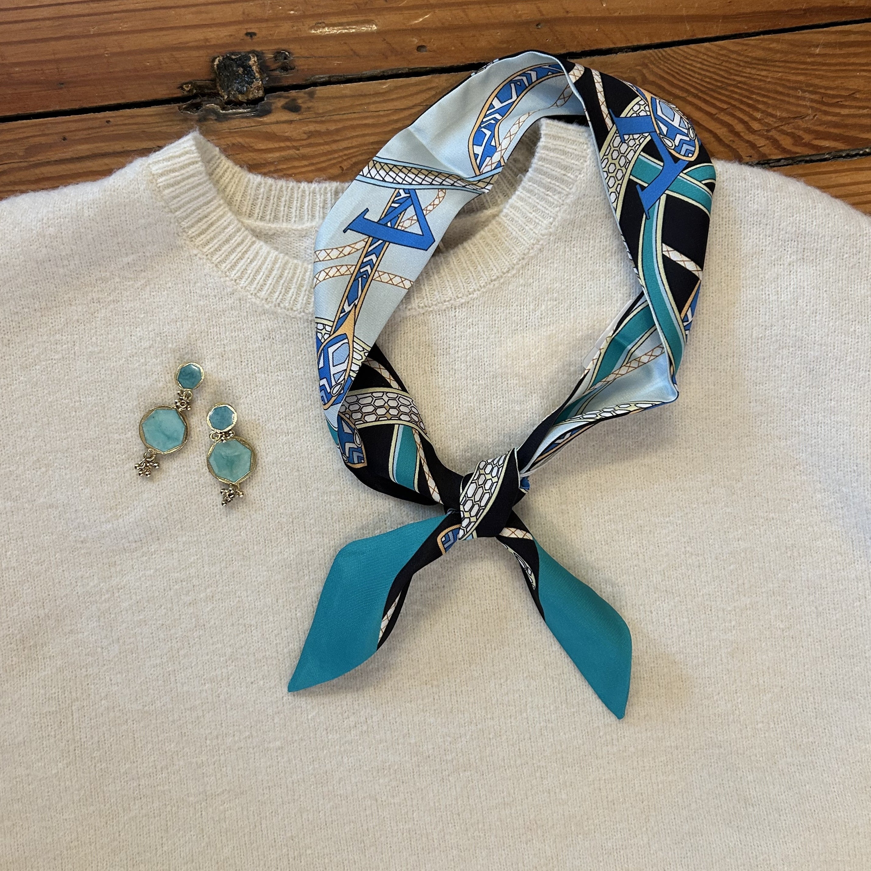 Skinny / "Twilly" Silk Print Scarves - GF