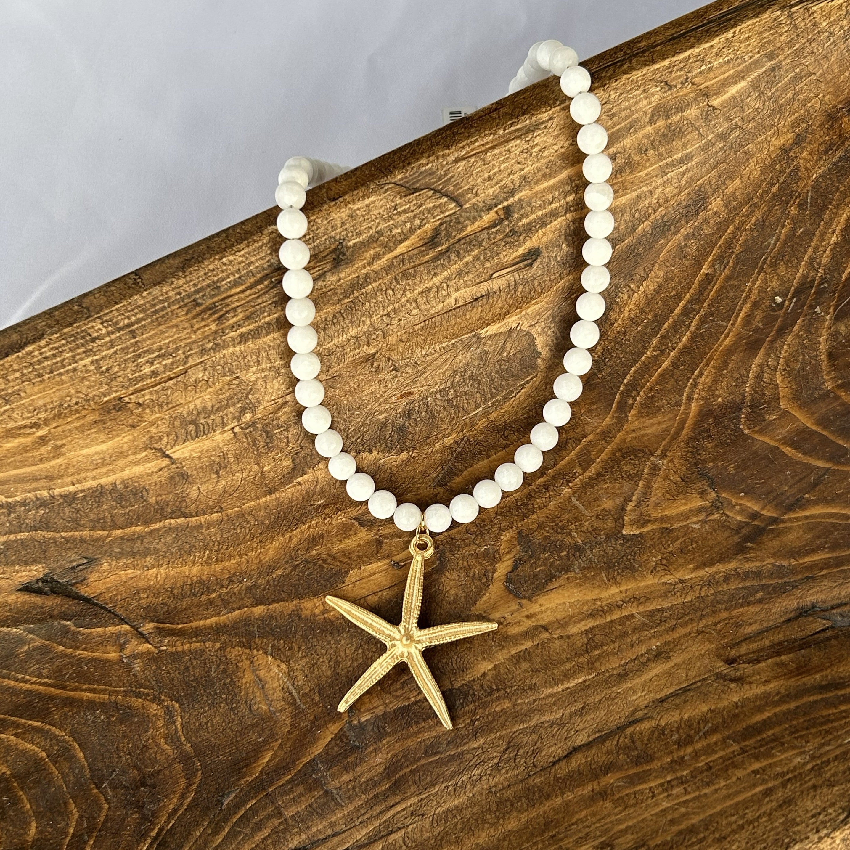 Starfish on Pearls Necklace