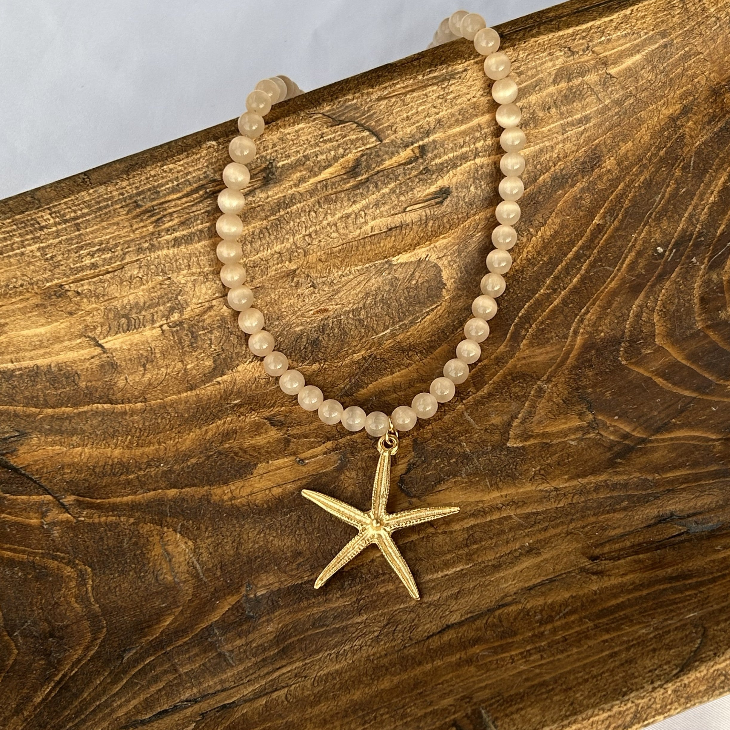 Starfish on Pearls Necklace