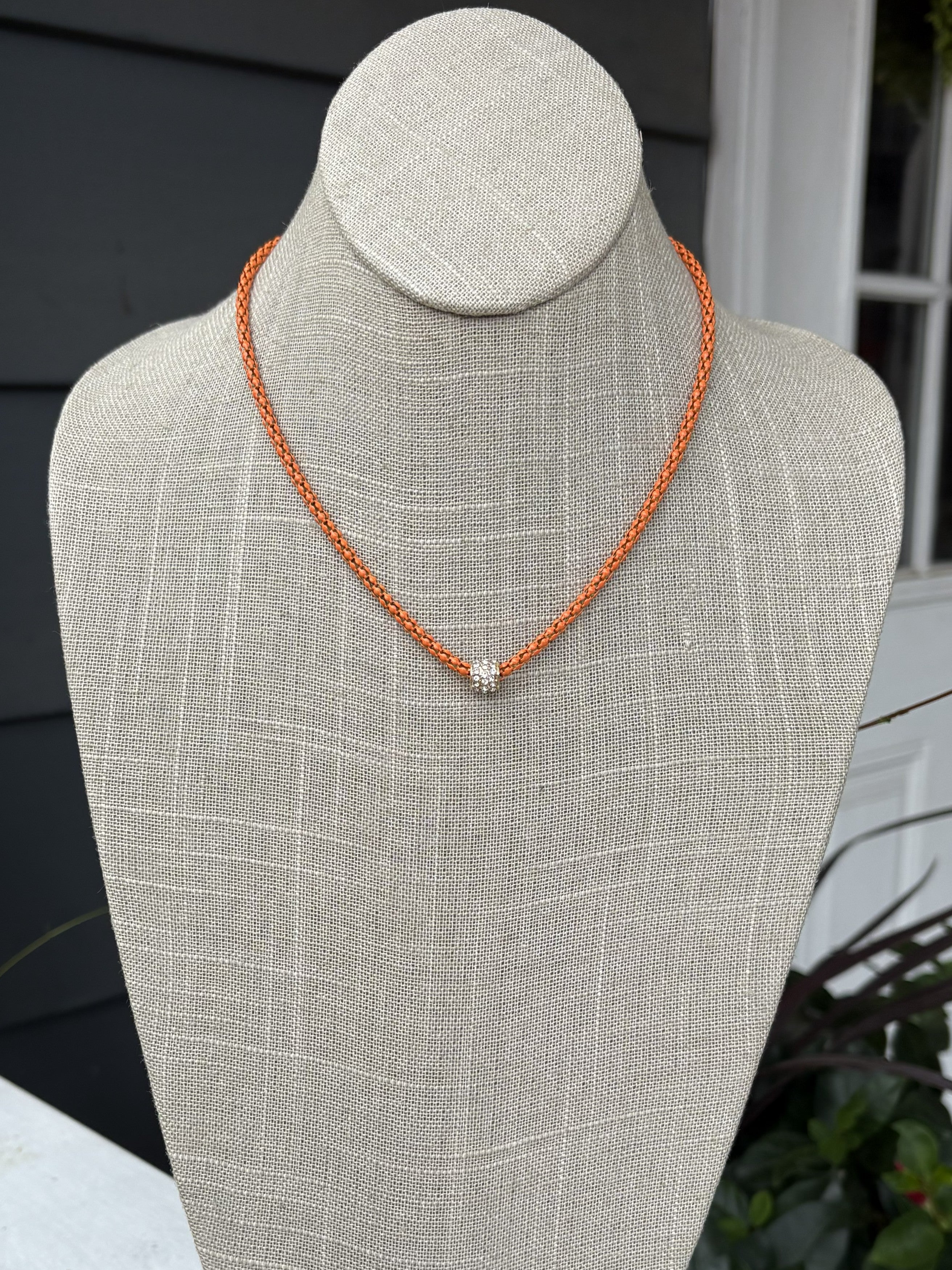 Cassie Game Day Necklace w/ Rhinestone Tube