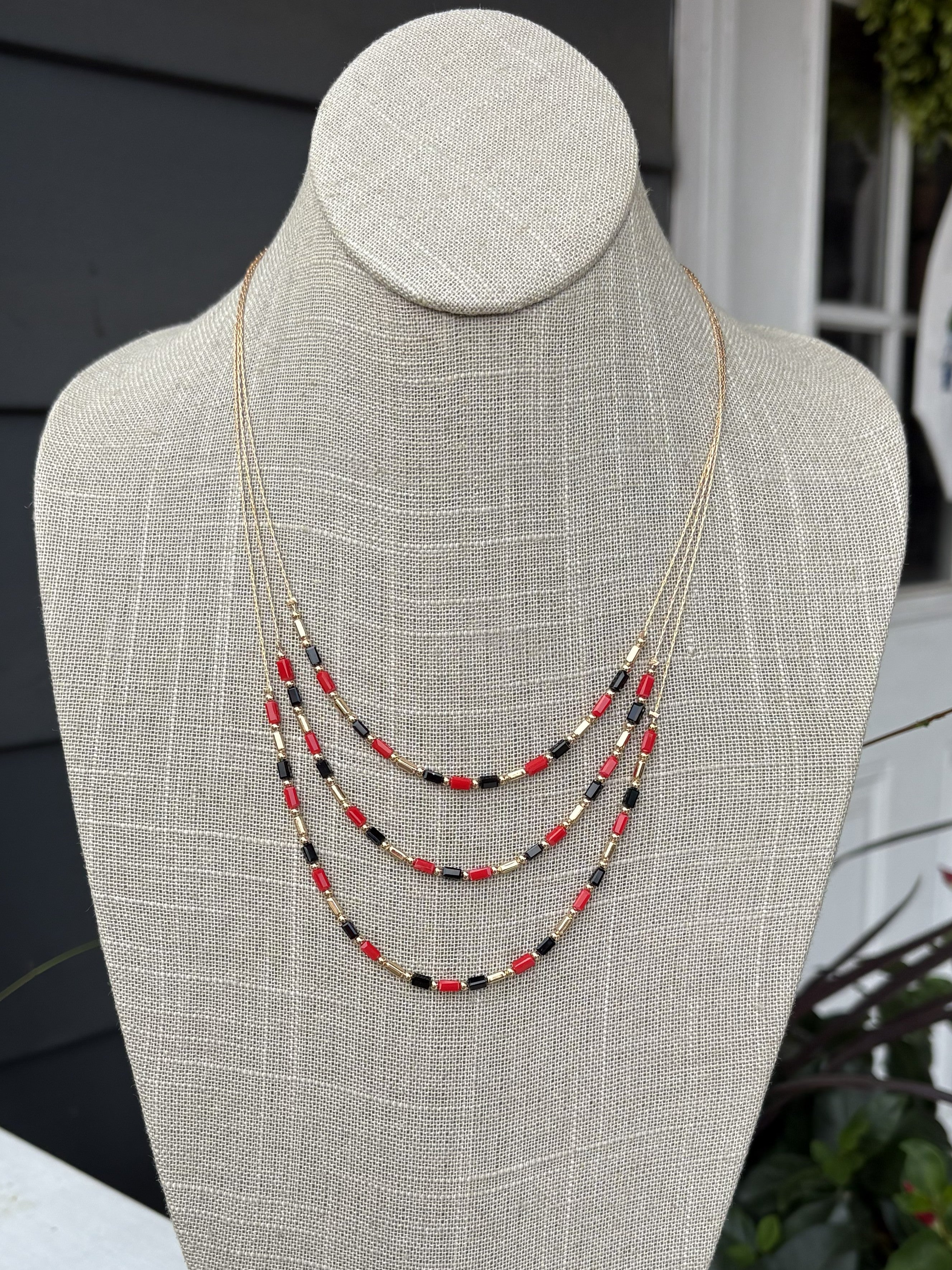 Duffie Triple Layer Game Day Necklace