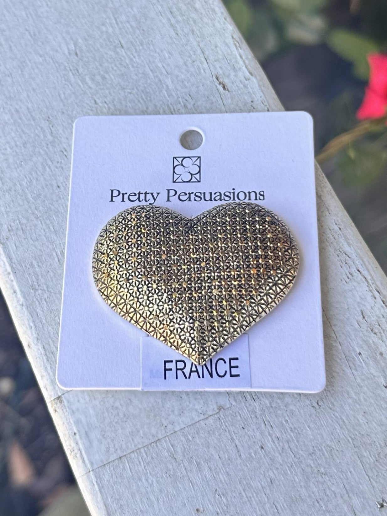 Magnetic Gold Heart Brooch