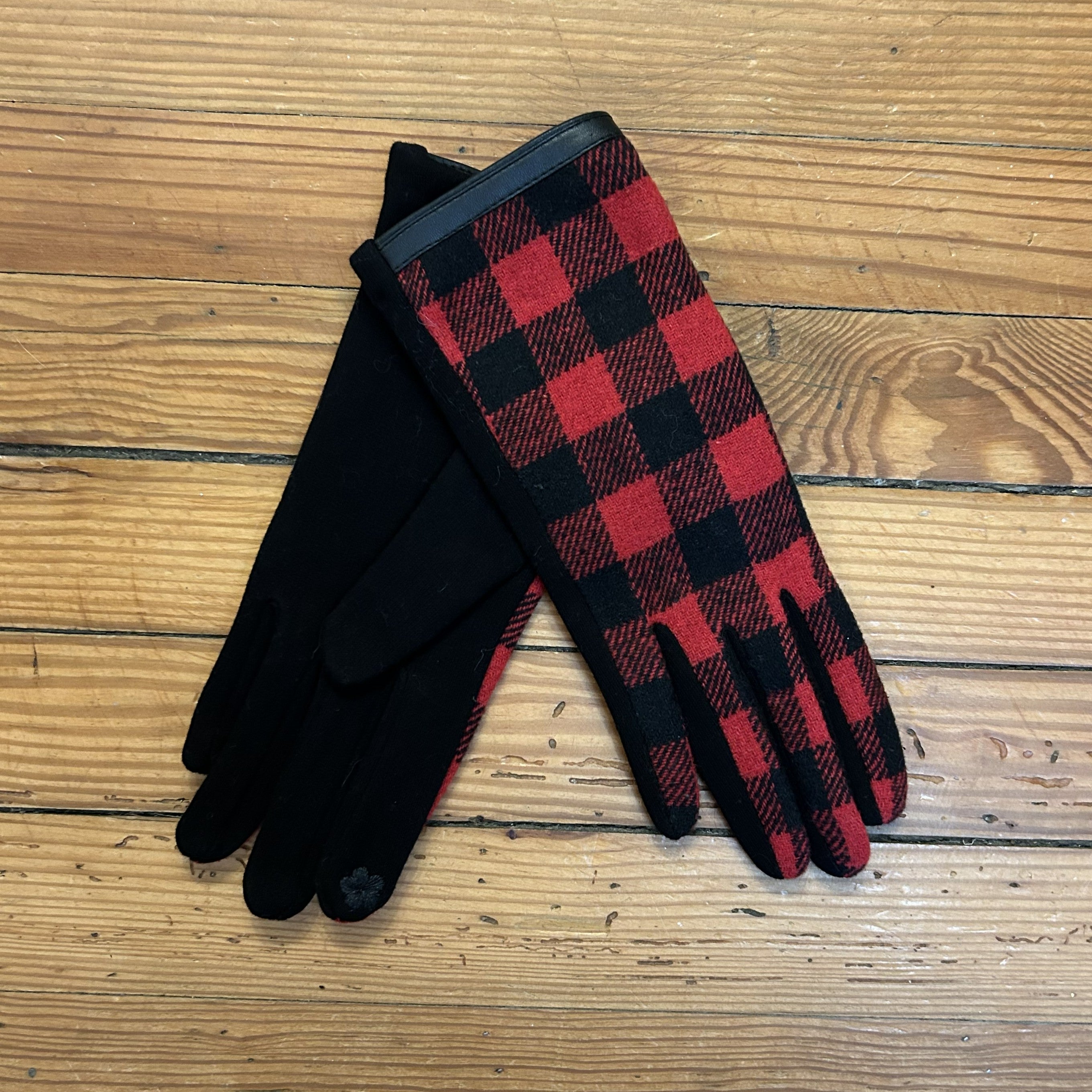 Plaid & Houndstooth Gloves with Touch Screen Functionality - PP