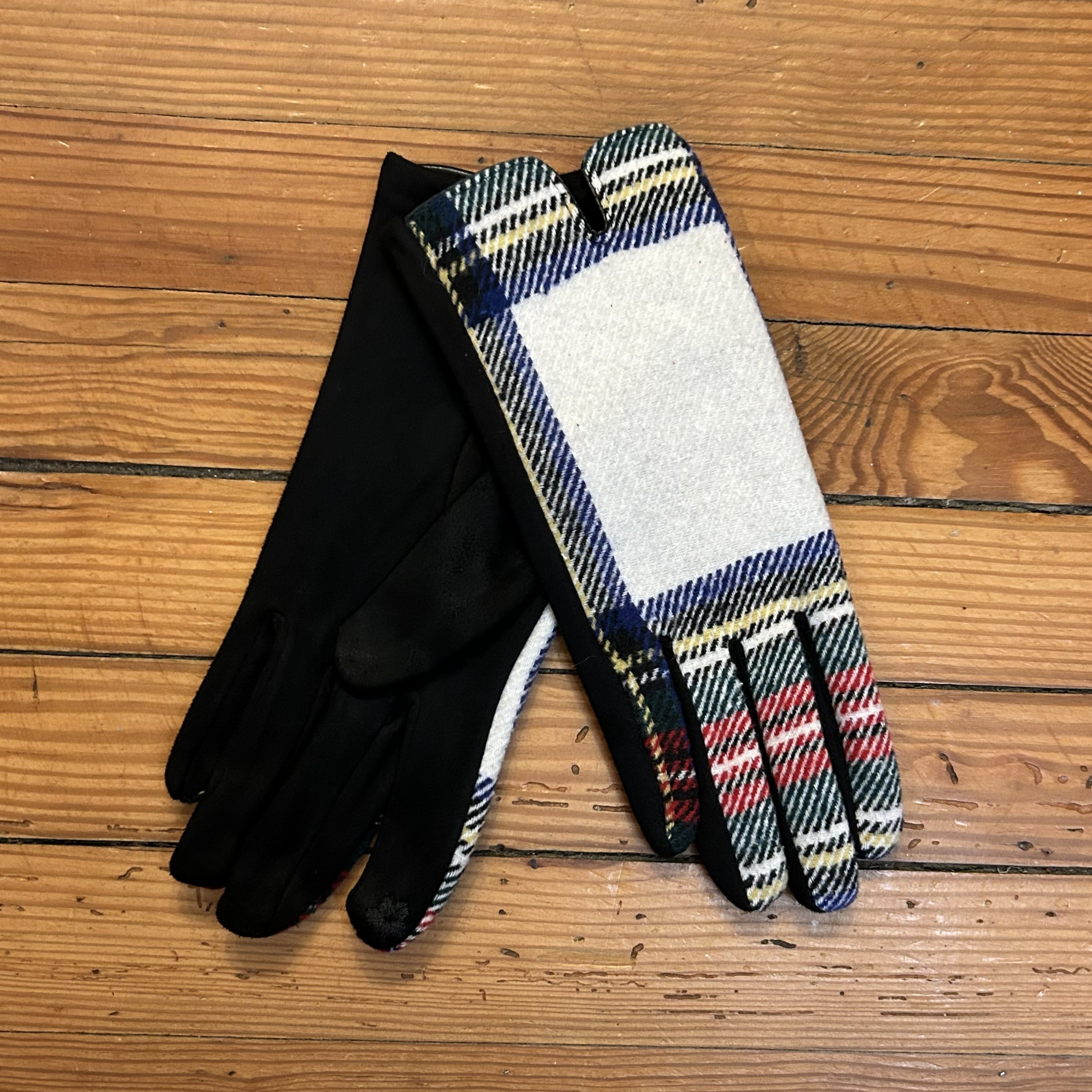 Plaid & Houndstooth Gloves with Touch Screen Functionality - PP