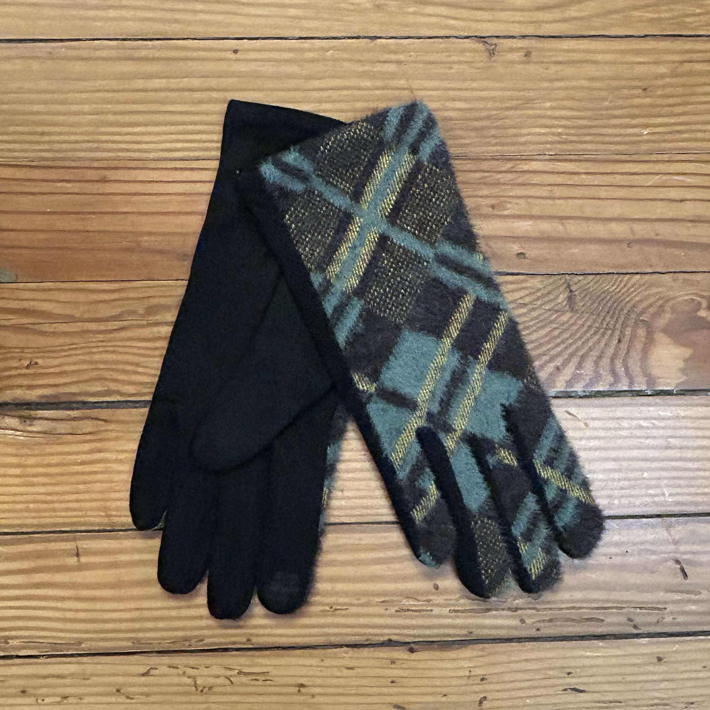 Plaid & Houndstooth Gloves with Touch Screen Functionality - PP