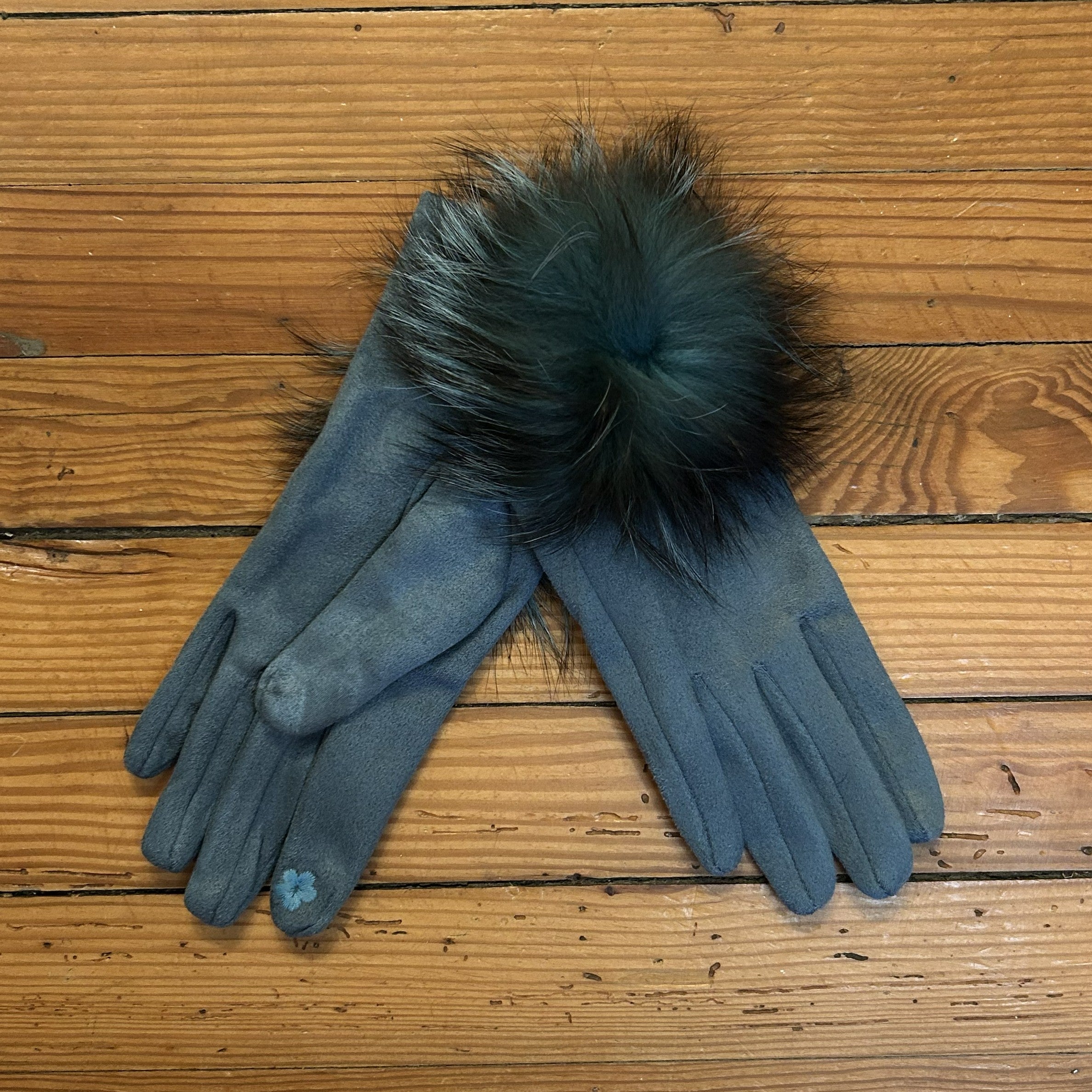 Fur Trimmed Gloves with Touch Screen Functionality - PP