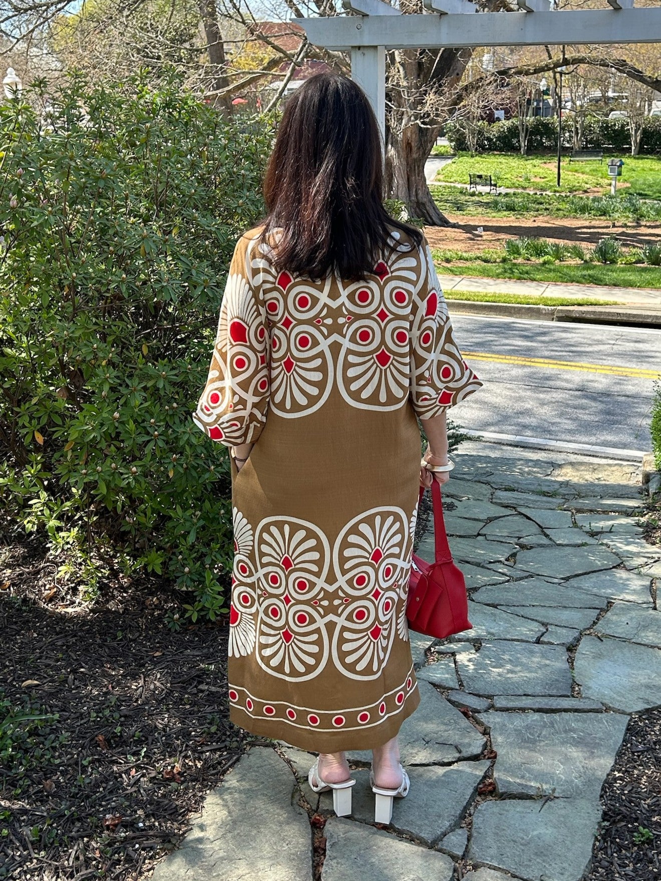 Colorful Accented Design Midi Dress