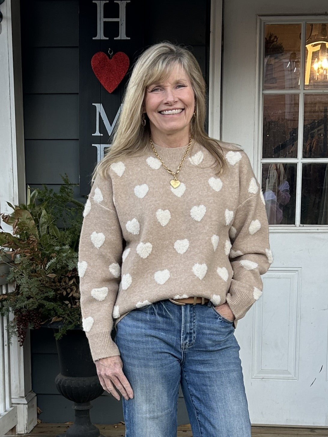 Fuzzy Heart Sweater