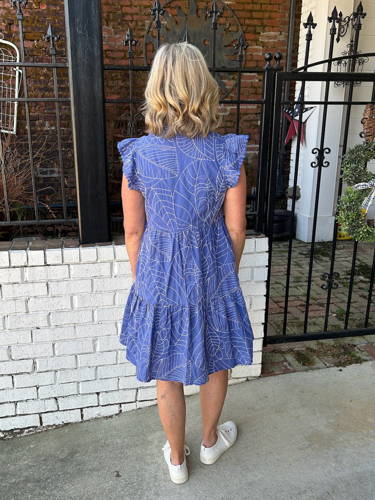 Solid Tiered Dress w/ Stitched Accenting