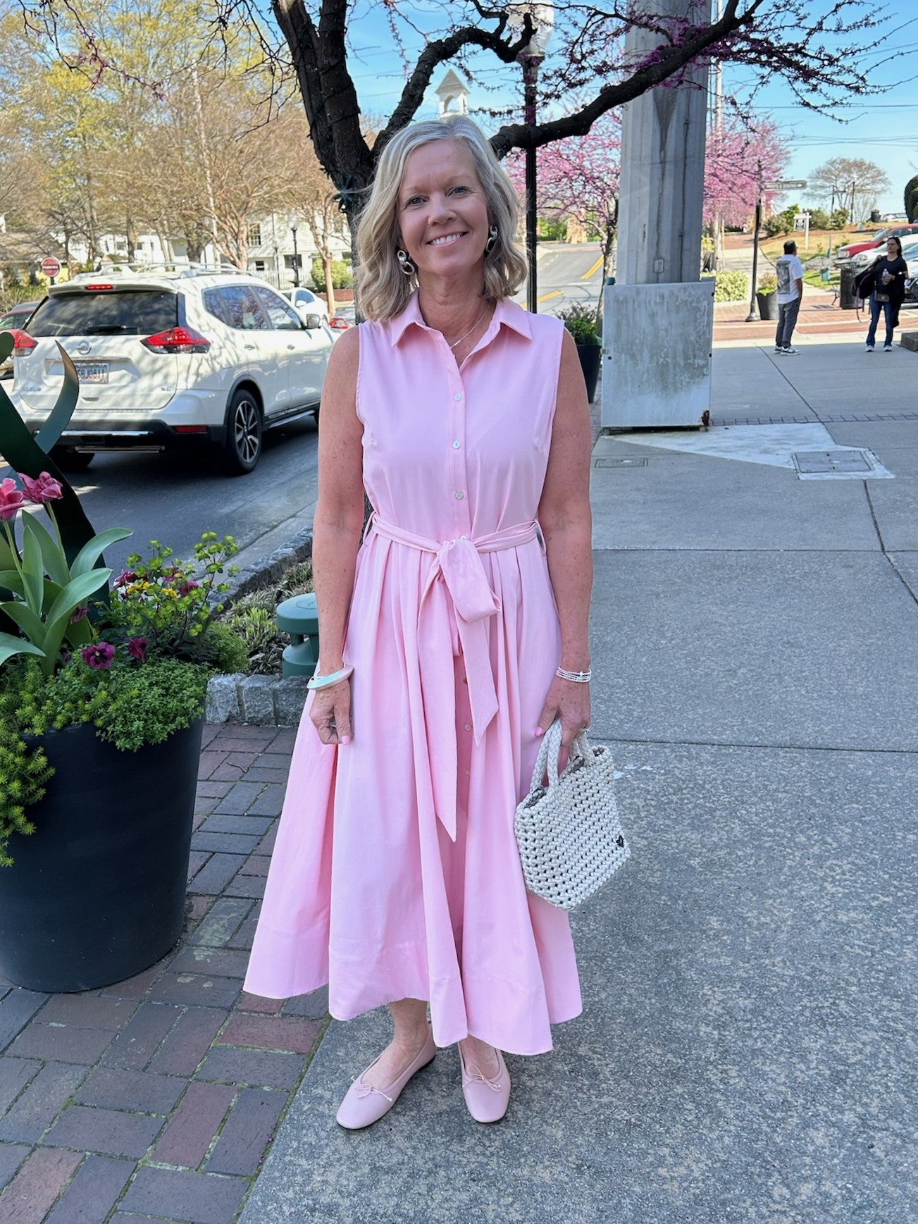 Button Down Flared Midi Dress