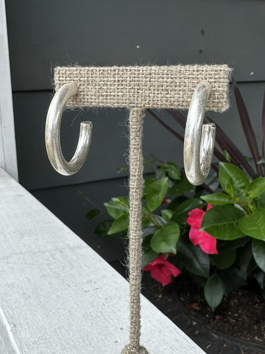 Tube Shaped Hoop Earrings
