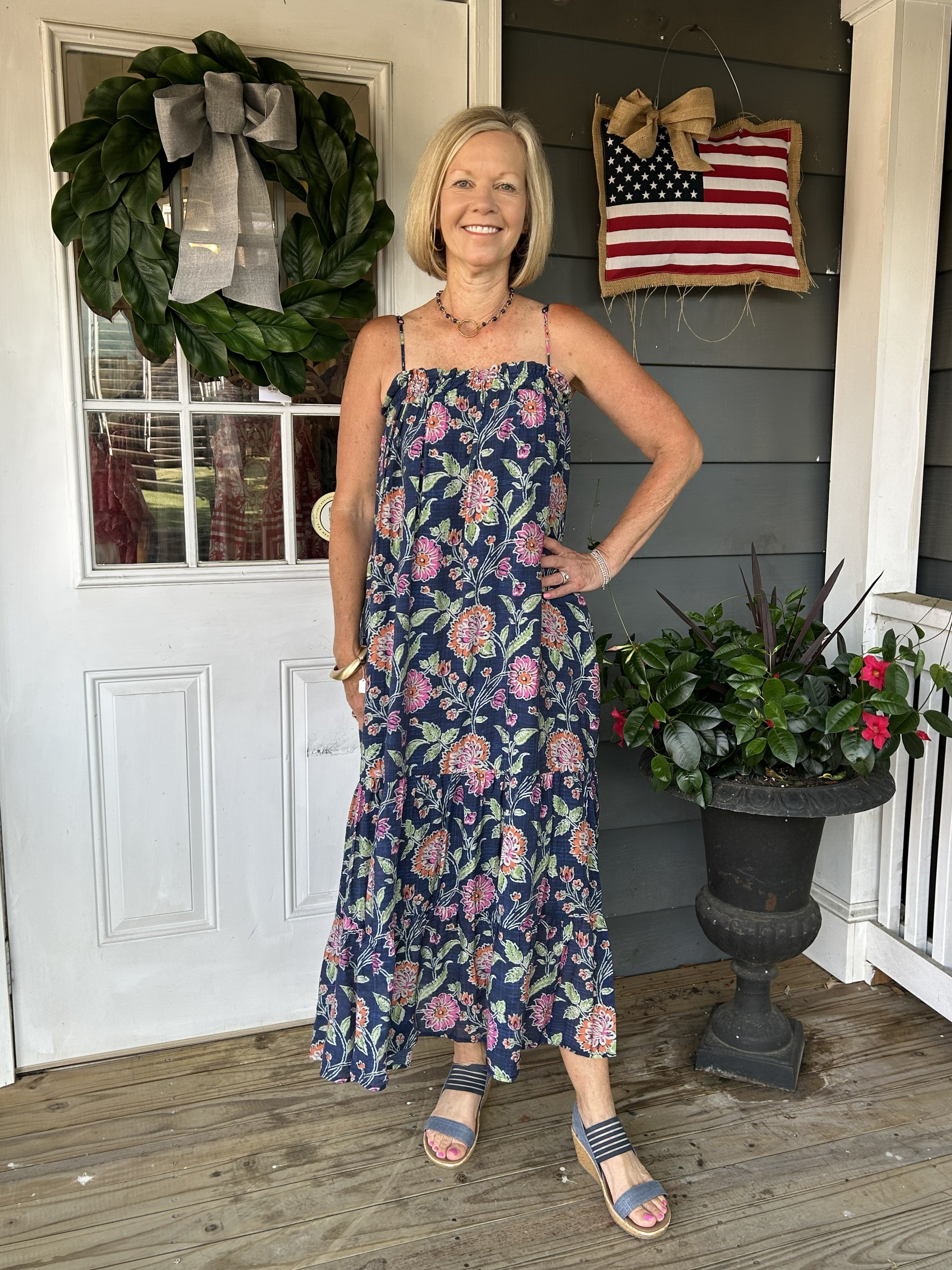 Spaghetti Strap Floral Maxi Dress