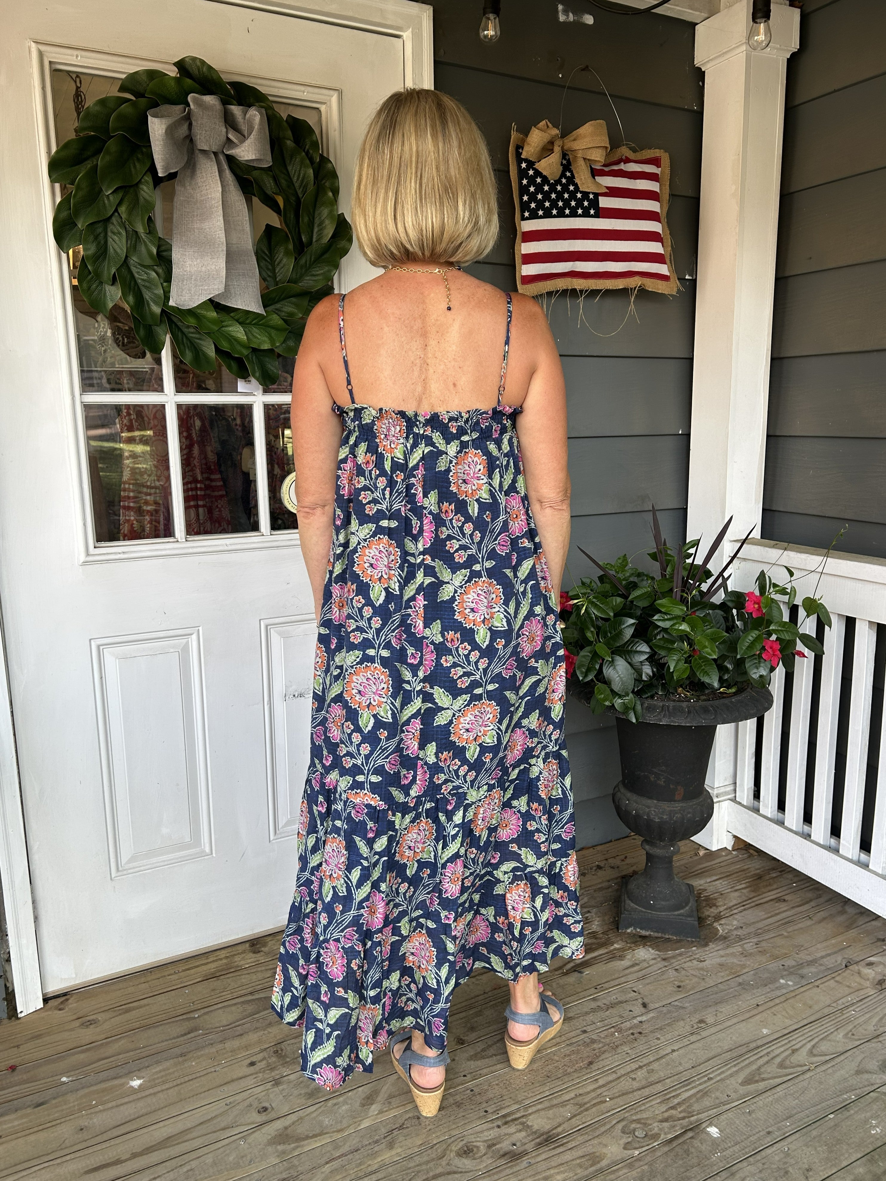Spaghetti Strap Floral Maxi Dress