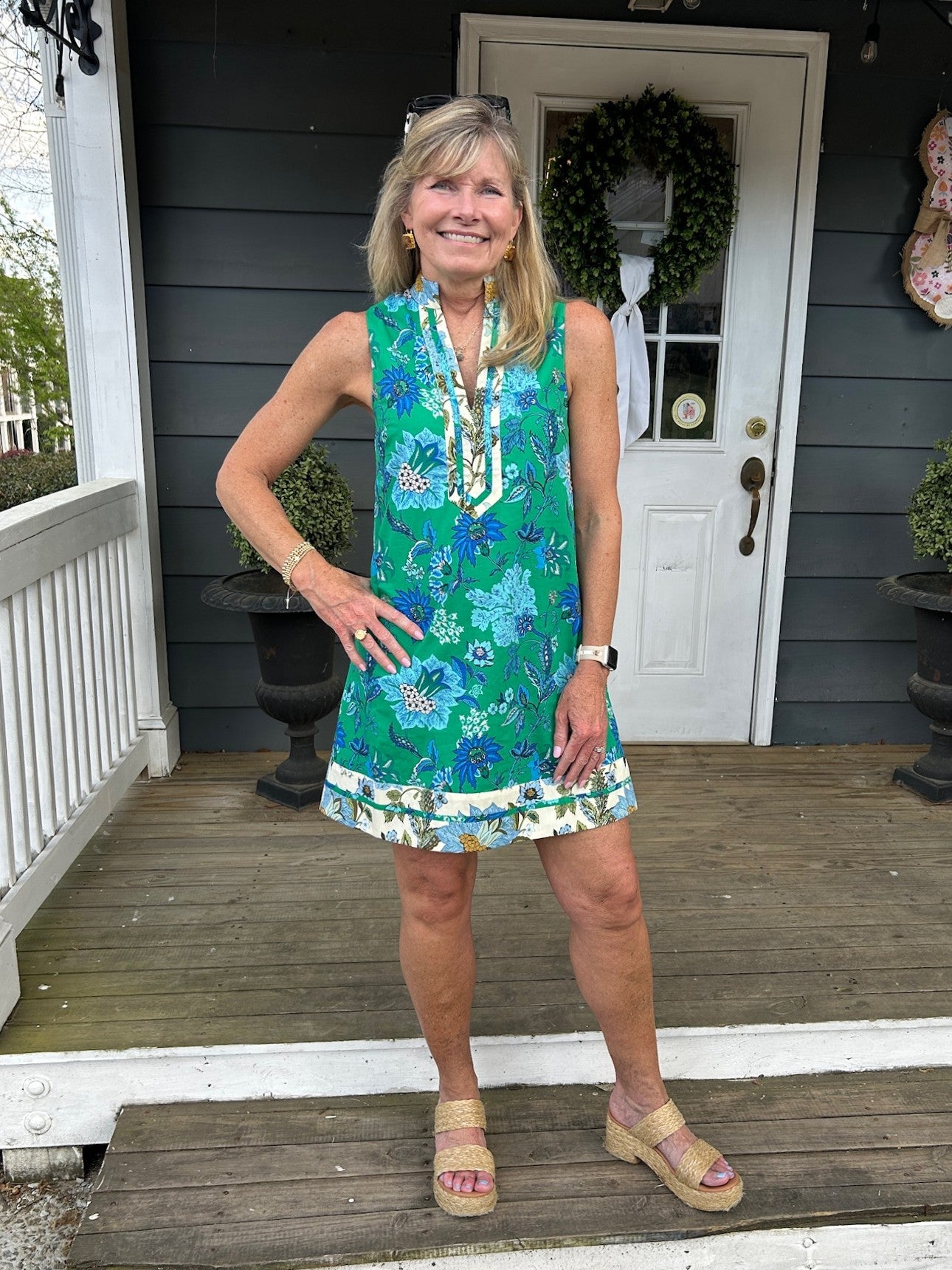 Sleeveless Floral Print Dress