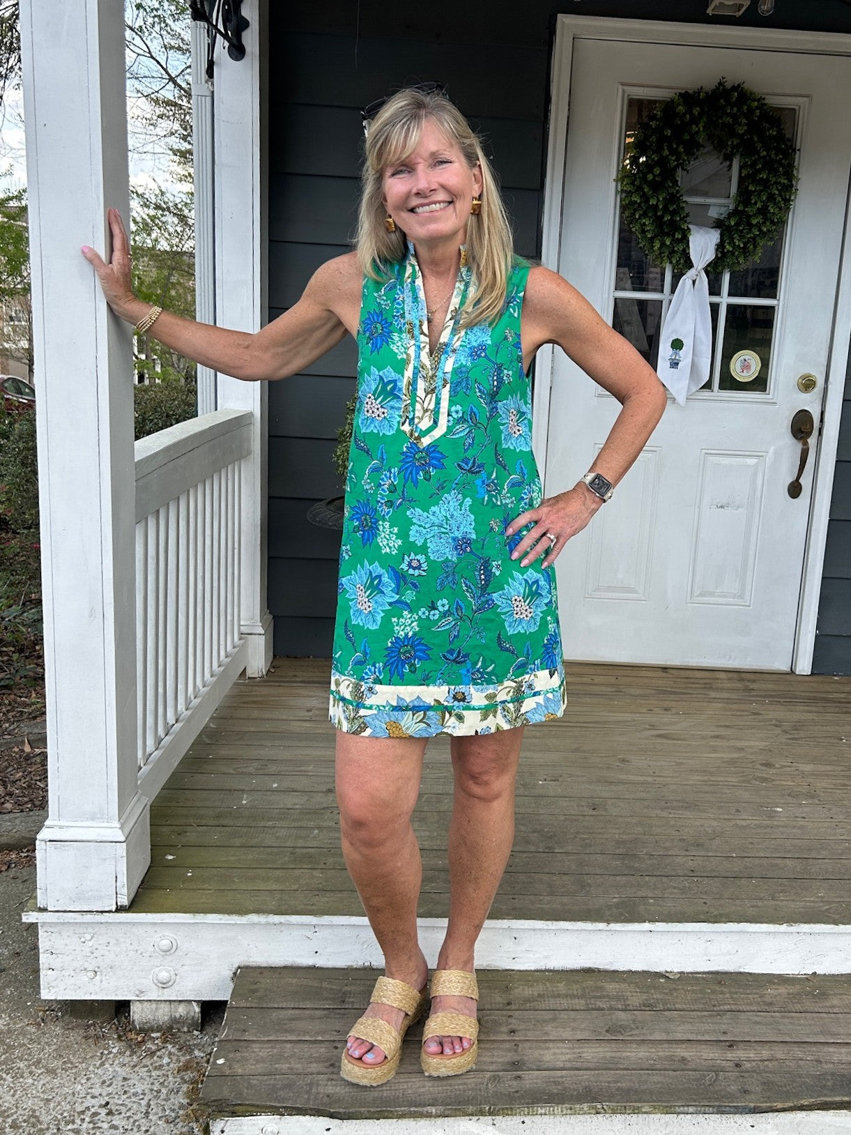 Sleeveless Floral Print Dress