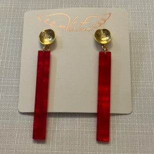 Hammered Post with Acrylic Bar Earrings