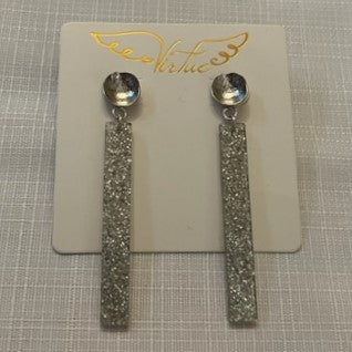 Hammered Post with Acrylic Bar Earrings