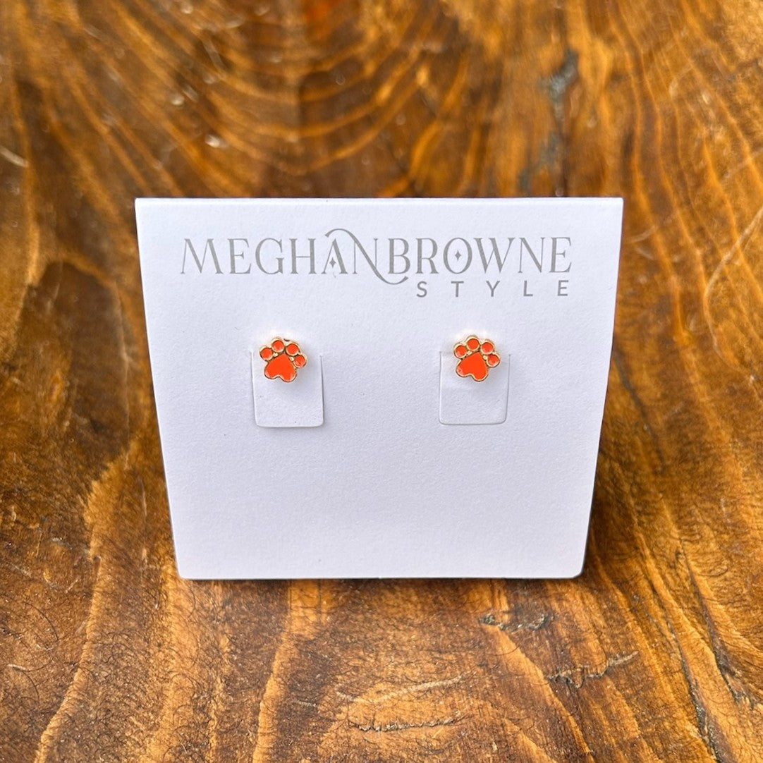Paw Print Game Day Post Earrings