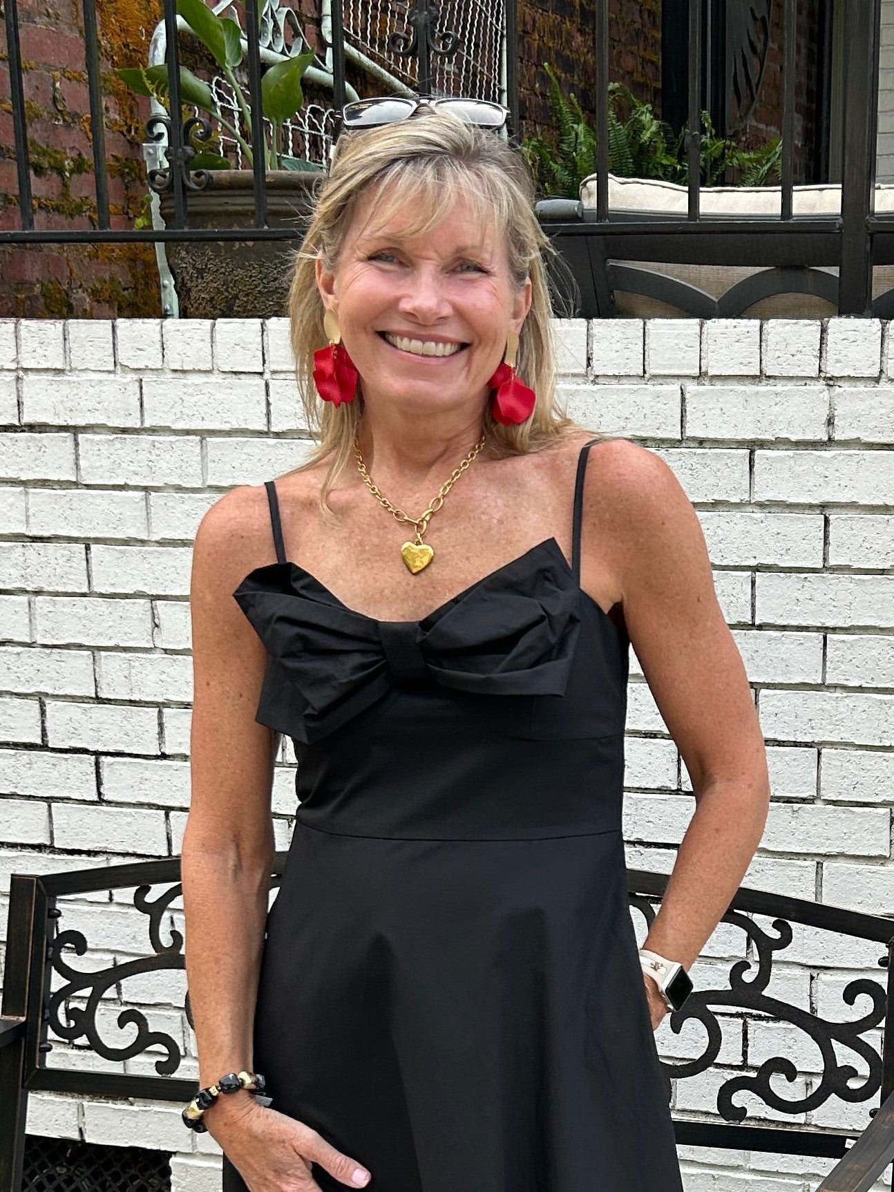 Black Midi Spaghetti Strap Dress with Bow