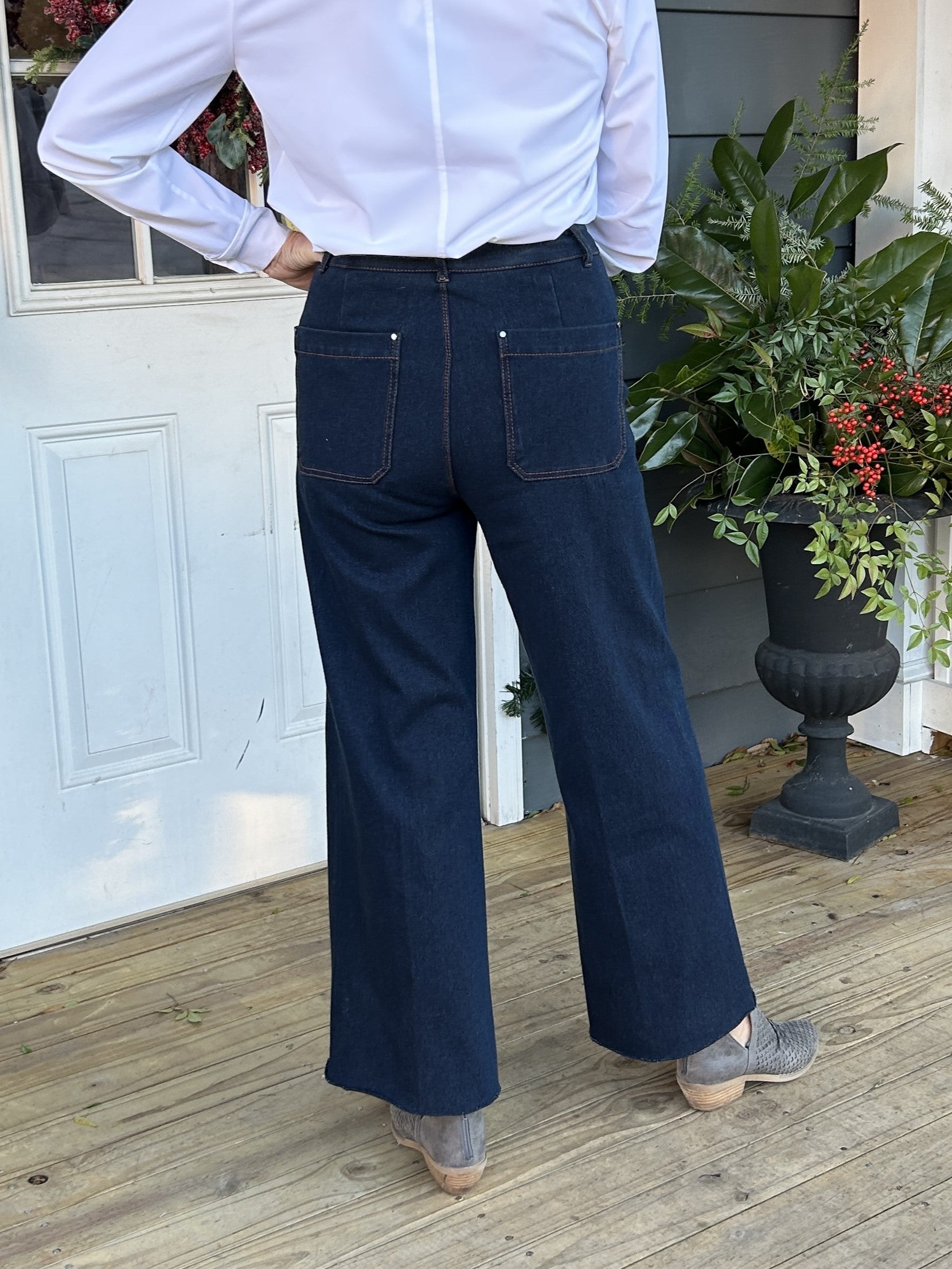 Erin Wide Leg Denim/Pants — Carolee's