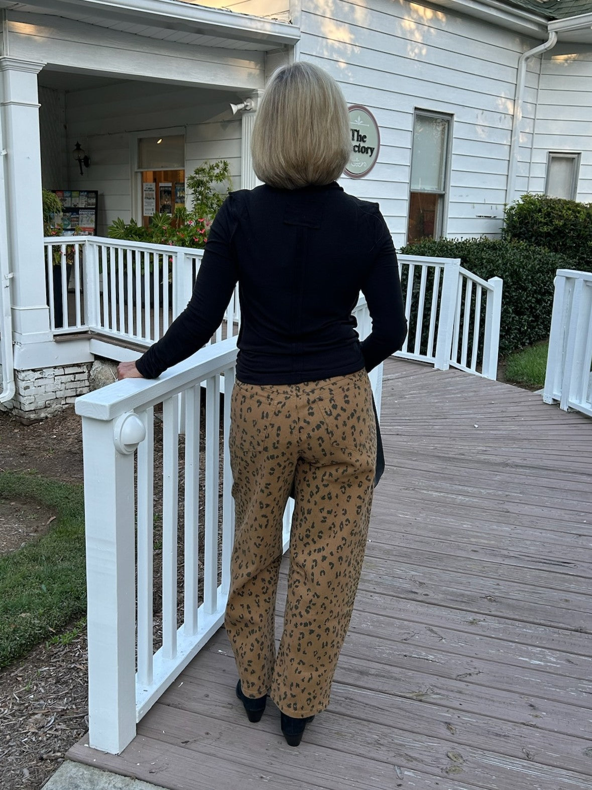 Leopard Print High Waist Pants in Camel