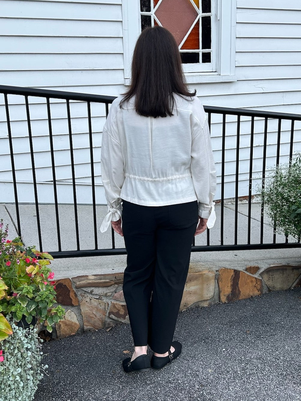 Stand Up Collar Utility Jacket w/ Drawstring Waist