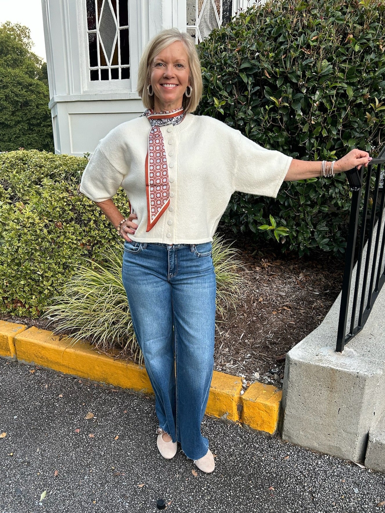 Button Down Short Sleeve Sweater