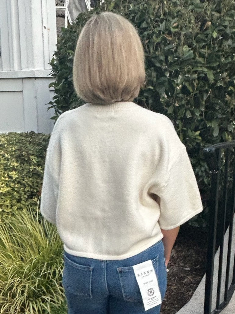 Button Down Short Sleeve Sweater