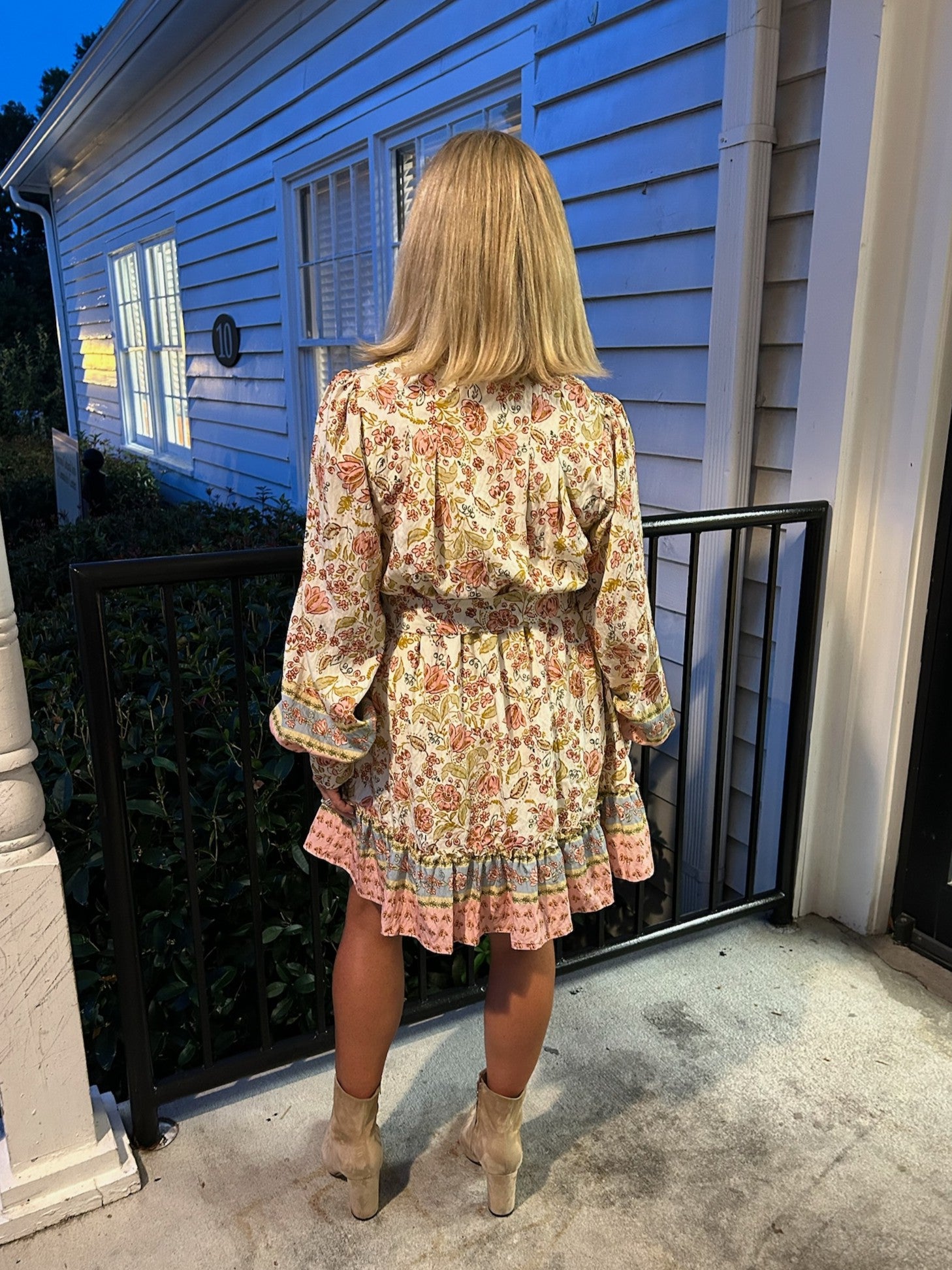 Border Print Shirt Dress