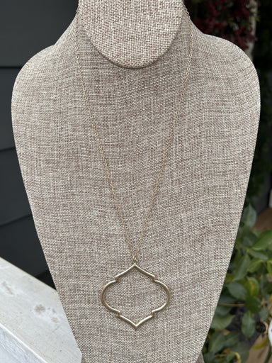 Feel elegant and stylish with this beautiful Long Gold Necklace! Its elegant drop charm and simple gold chain make it a versatile piece to dress up or down - perfect for every occasion. Its delicate design and eye-catching accent will make you love this necklace!   Approximate Length: 34-36"