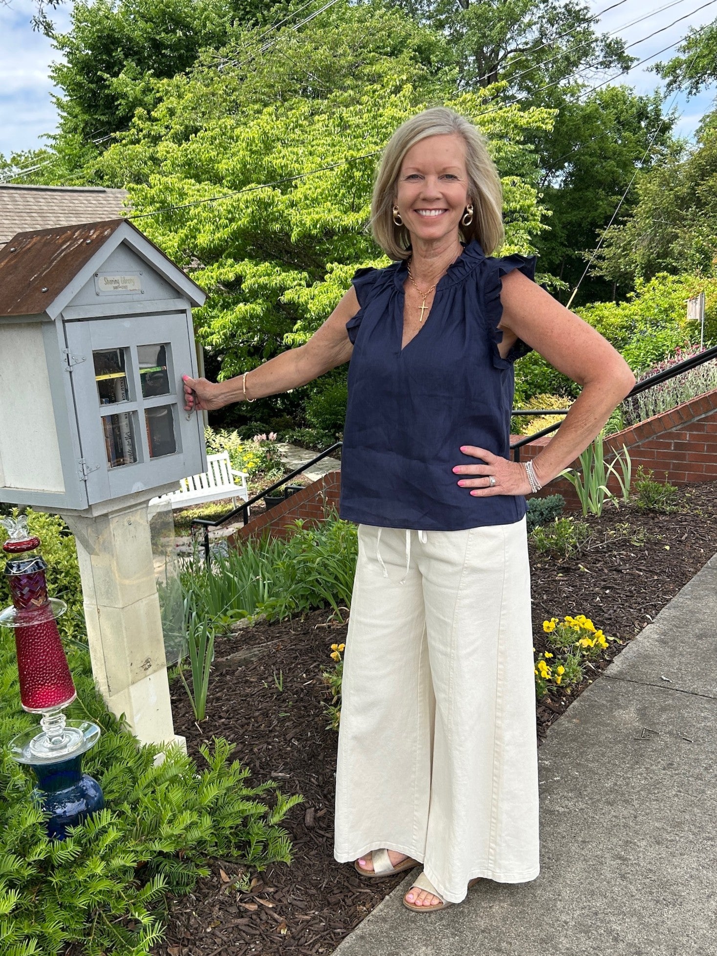 Wide Leg Waist Tie Pants in Butter Cream