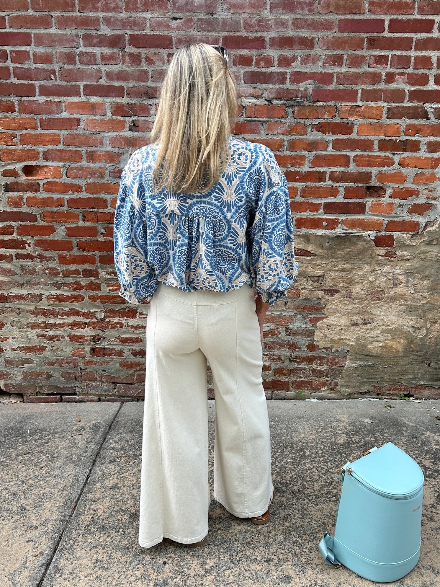 Wide Leg Waist Tie Pants in Butter Cream