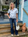 How beautiful is the jacket / top?! We love the gorgeous blue color, the soft material with it's slight sheen, the fabulous colar and slightly puffed sleeves! It zips to be your top, or you can layer it and wear it as a jacket. It will become one of your season favorites, for sure!

Taupe willl be coming later in the season.&nbsp;

Carolee is wearing a Small. She paired it with our Risen flare jeans and some awesome jewelry!&nbsp;

Material: 90% Polyester / 10% Nylon

Care Instructions: Dry clean.&nbsp;