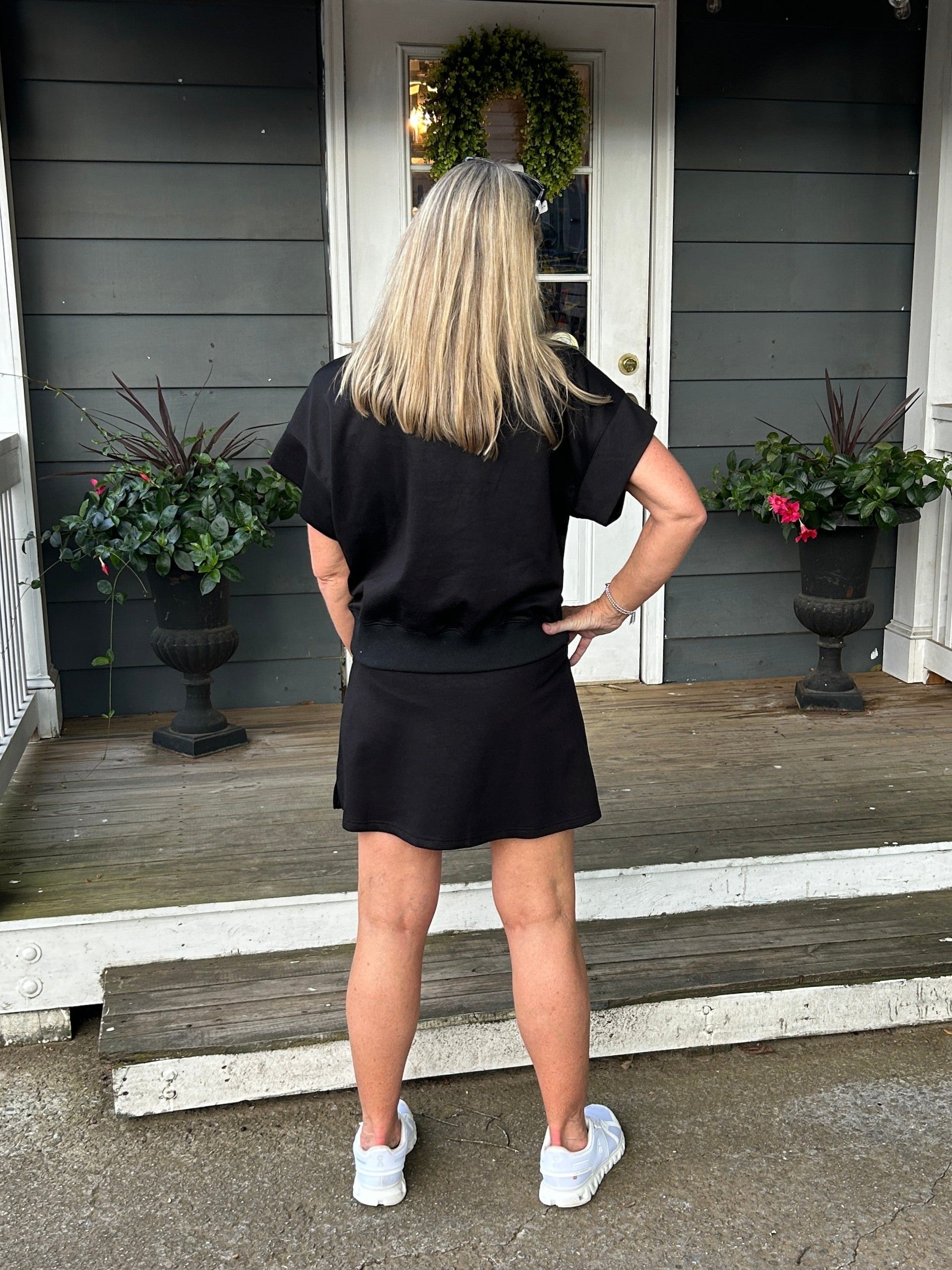 Scuba Knit Skort in Black