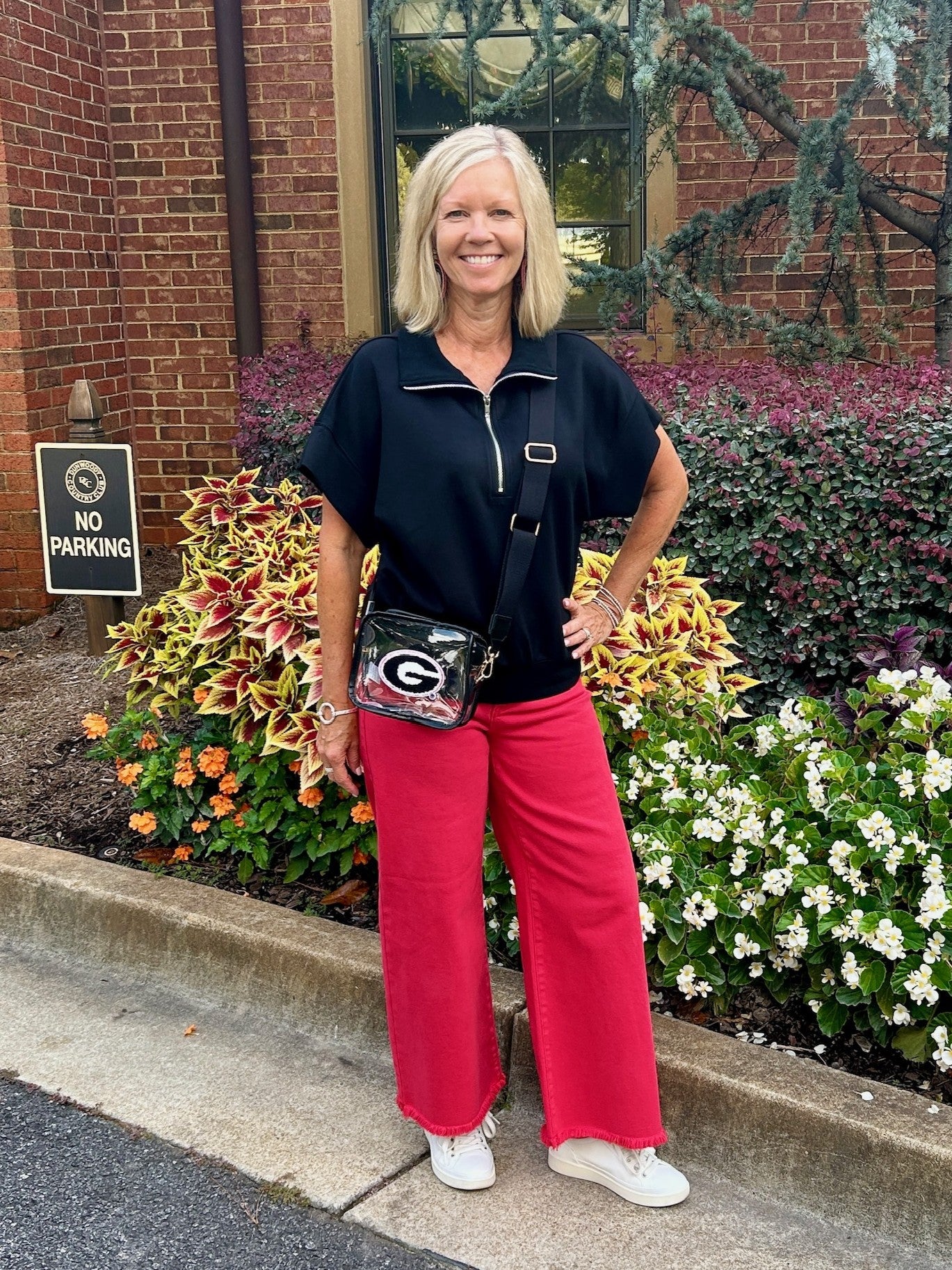 Risen High Rise-Crop Wide Pants - Scarlet Red