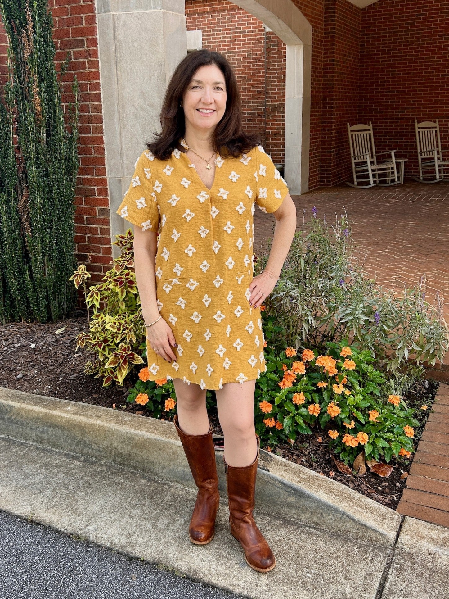 Short Sleeve V-Neck Dress