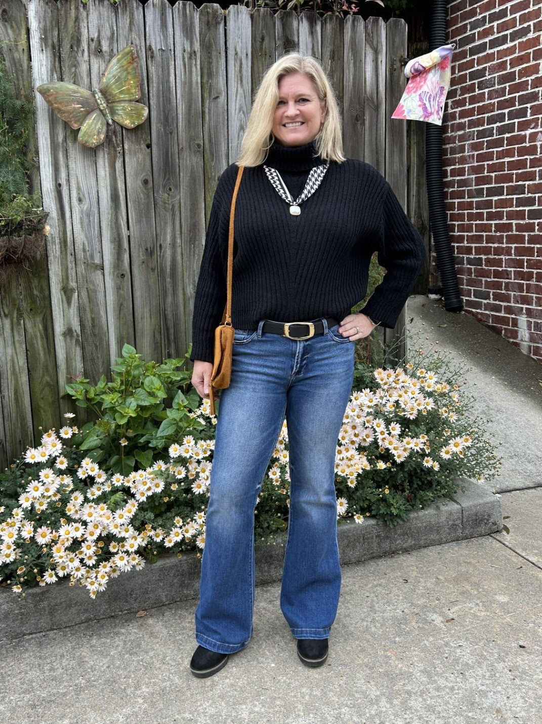 Textured Turtleneck Sweater