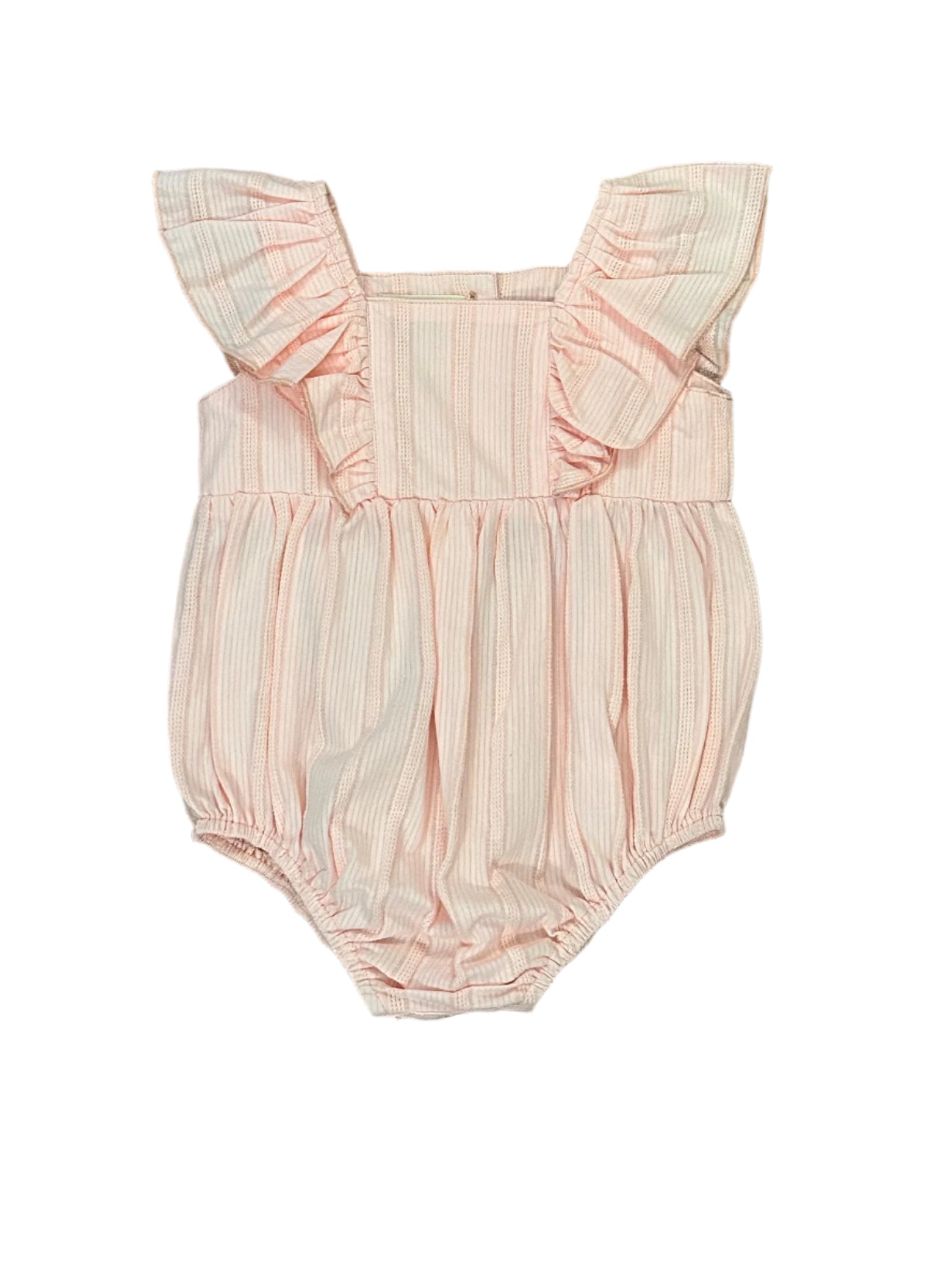Dress your little one in irresistible charm with our Ruffled Sleeveless Baby Bubble. This adorable outfit features delicate ruffled sleeves that add a touch of sweetness to any occasion. Perfect for playdates, photos, or special events, this bubble outfit combines comfort with undeniable cuteness!