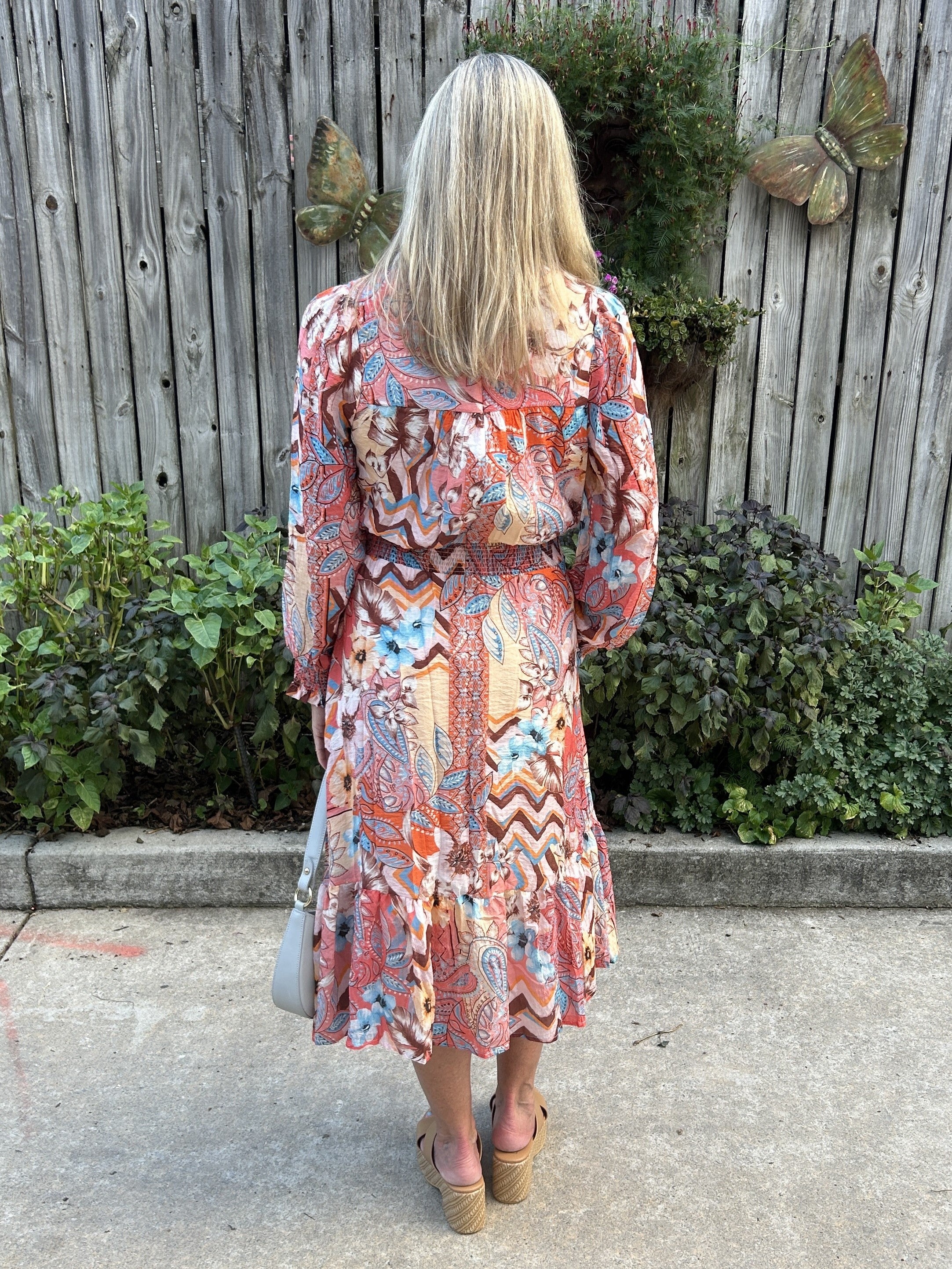 Colorful Print Midi Dress