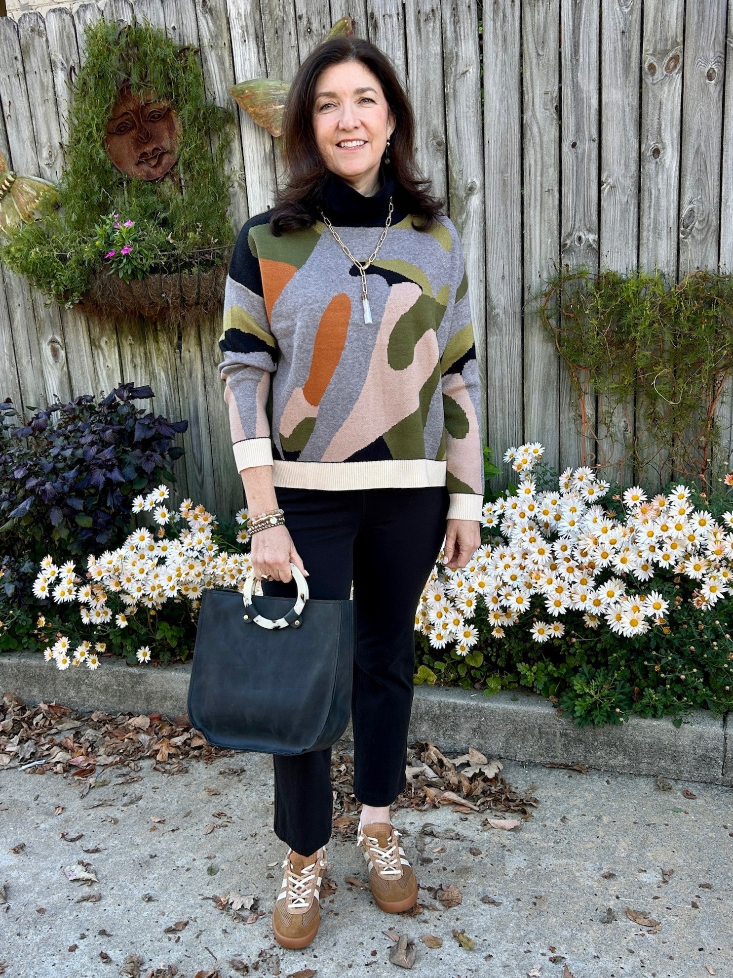 Turtleneck Color Block Sweater