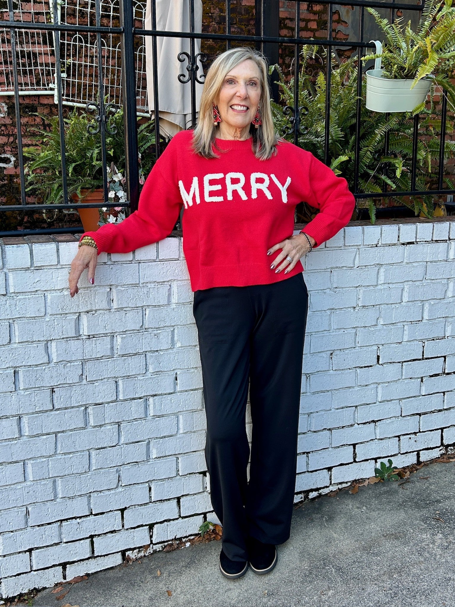 "Merry" Fluffy Patch Sweater