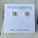 These Gold Princess Studs earrings are a beautiful and classic addition to any wardrobe. Crafted from 18K sterling silver, each earring features a square crystal surrounded in a halo of gold to make an eye-catching statement.