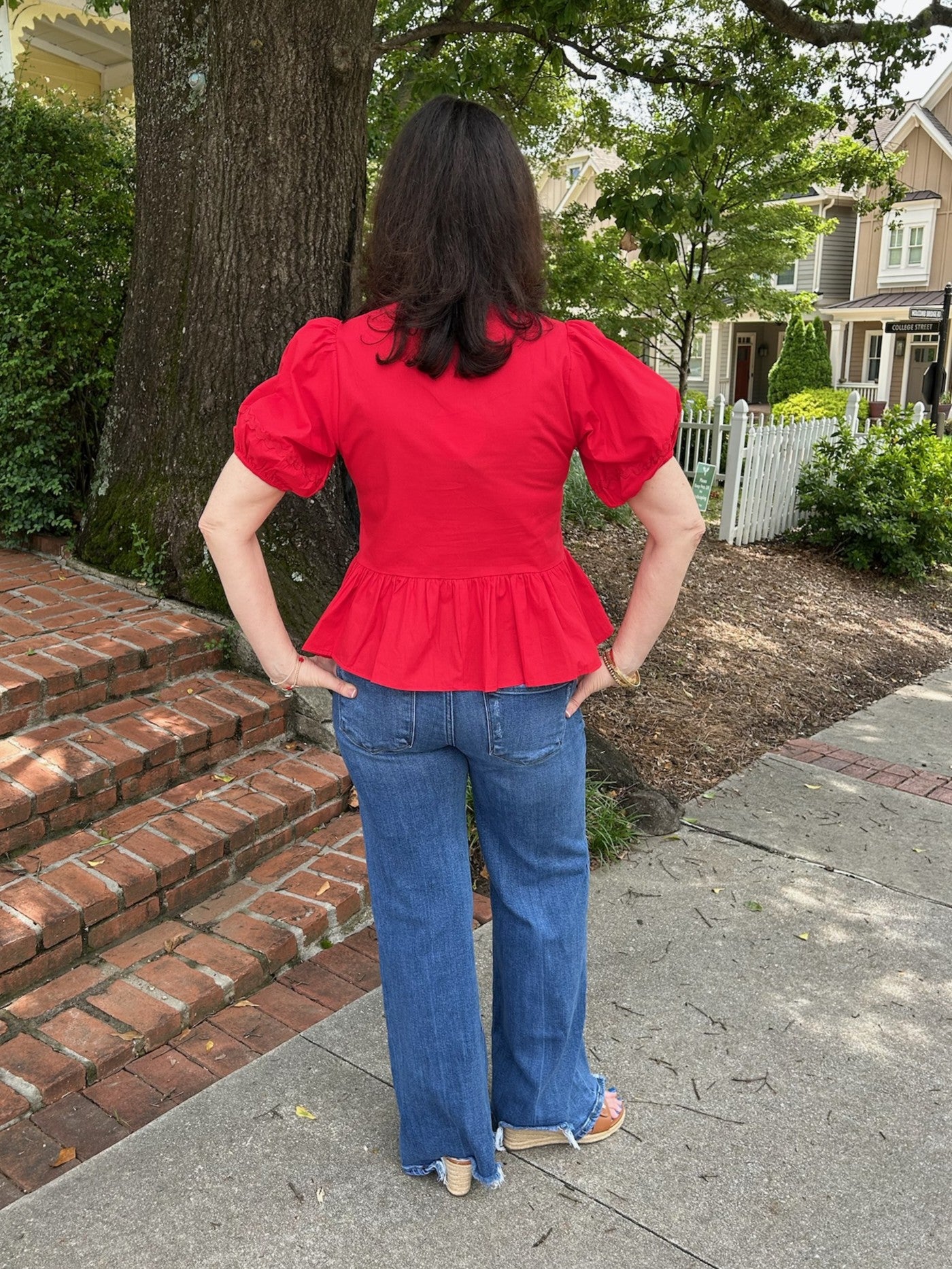 Ric Rac Front Tie Top with Peplum