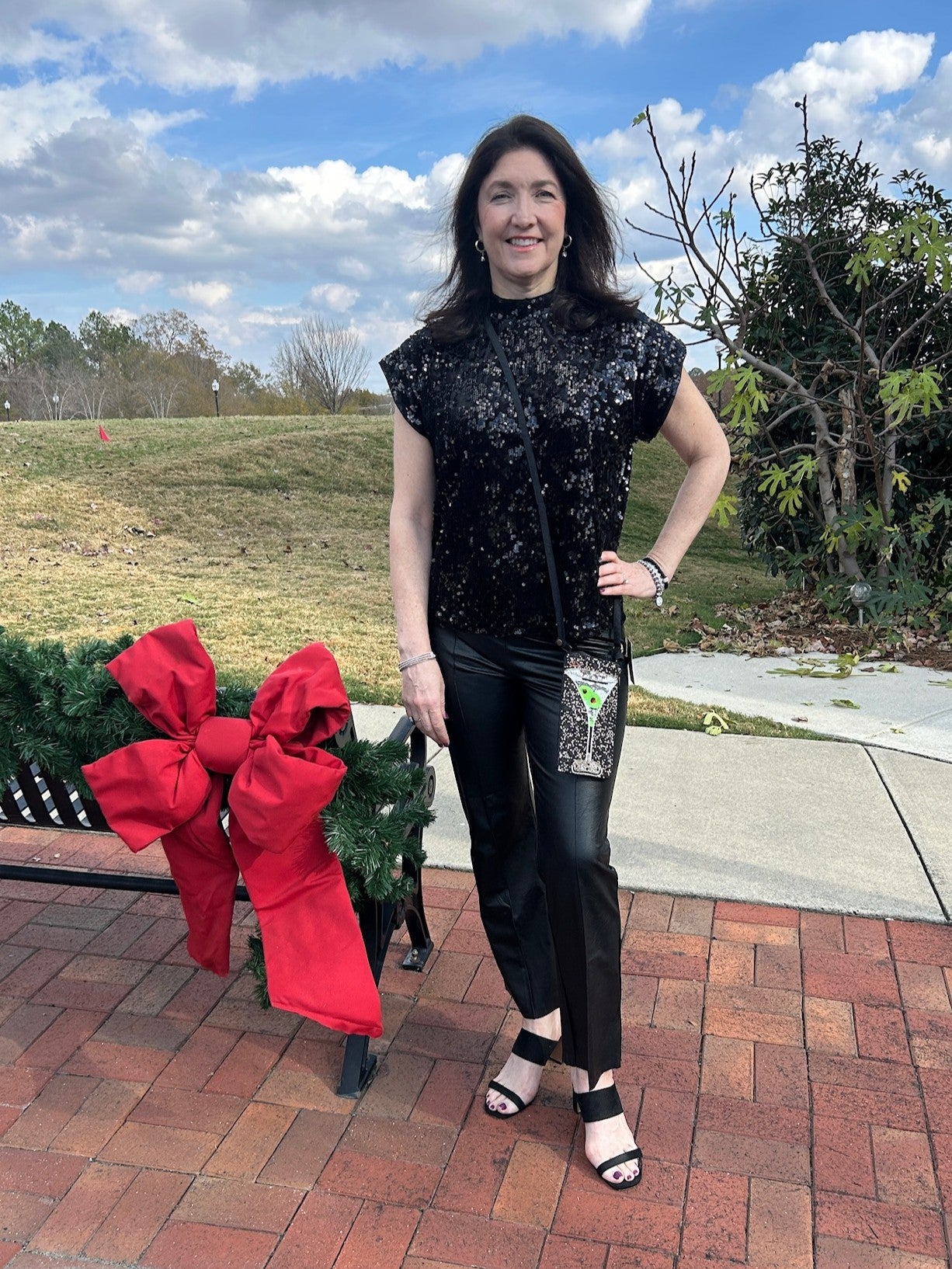 Short Sleeve Sequined Top